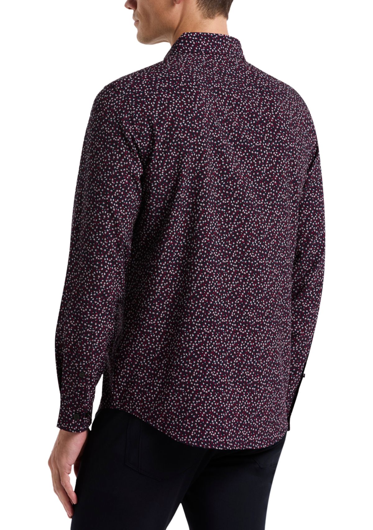 Mens Slim Floral Printed Dress Shirt