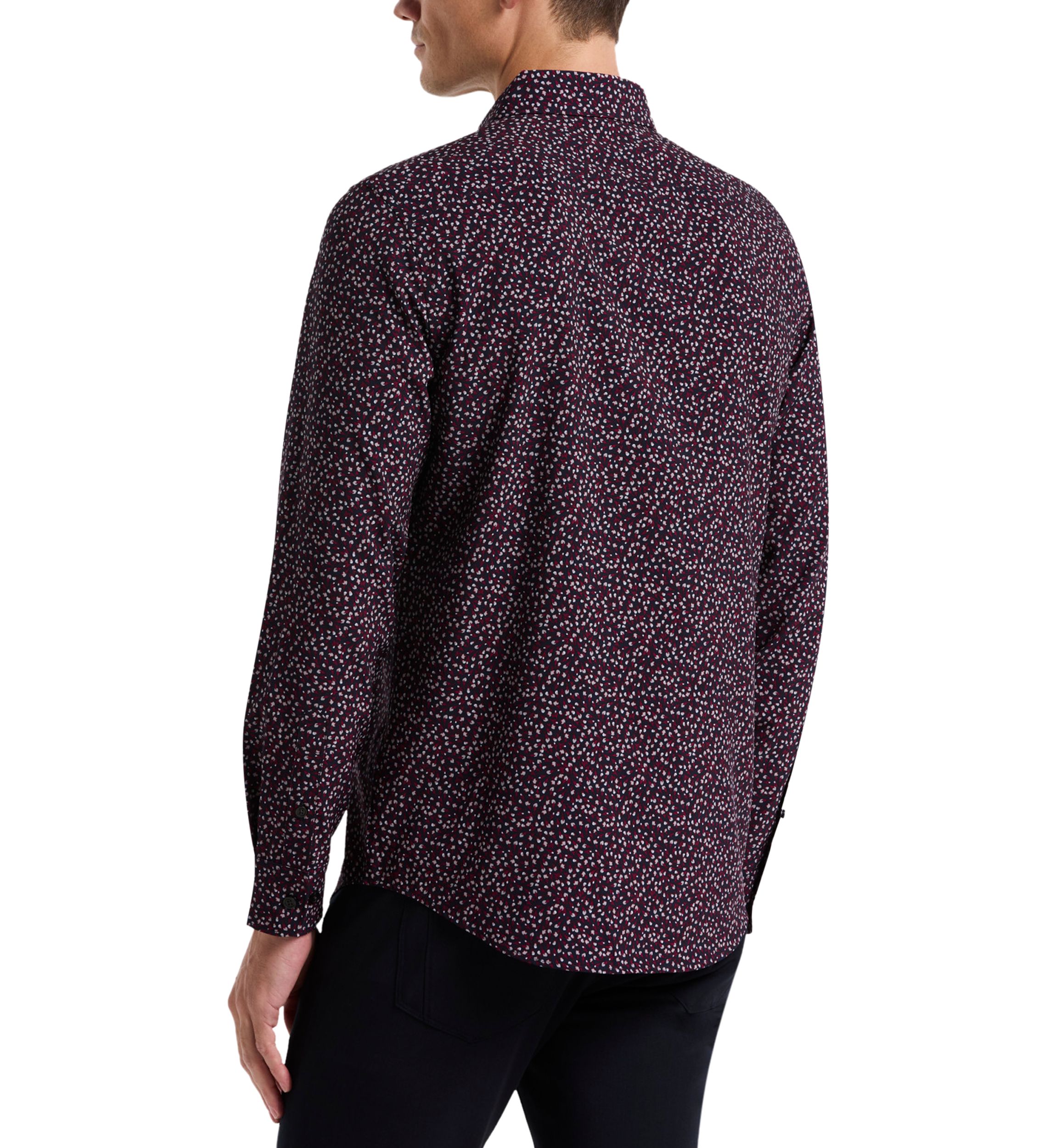 Mens Slim Floral Printed Dress Shirt