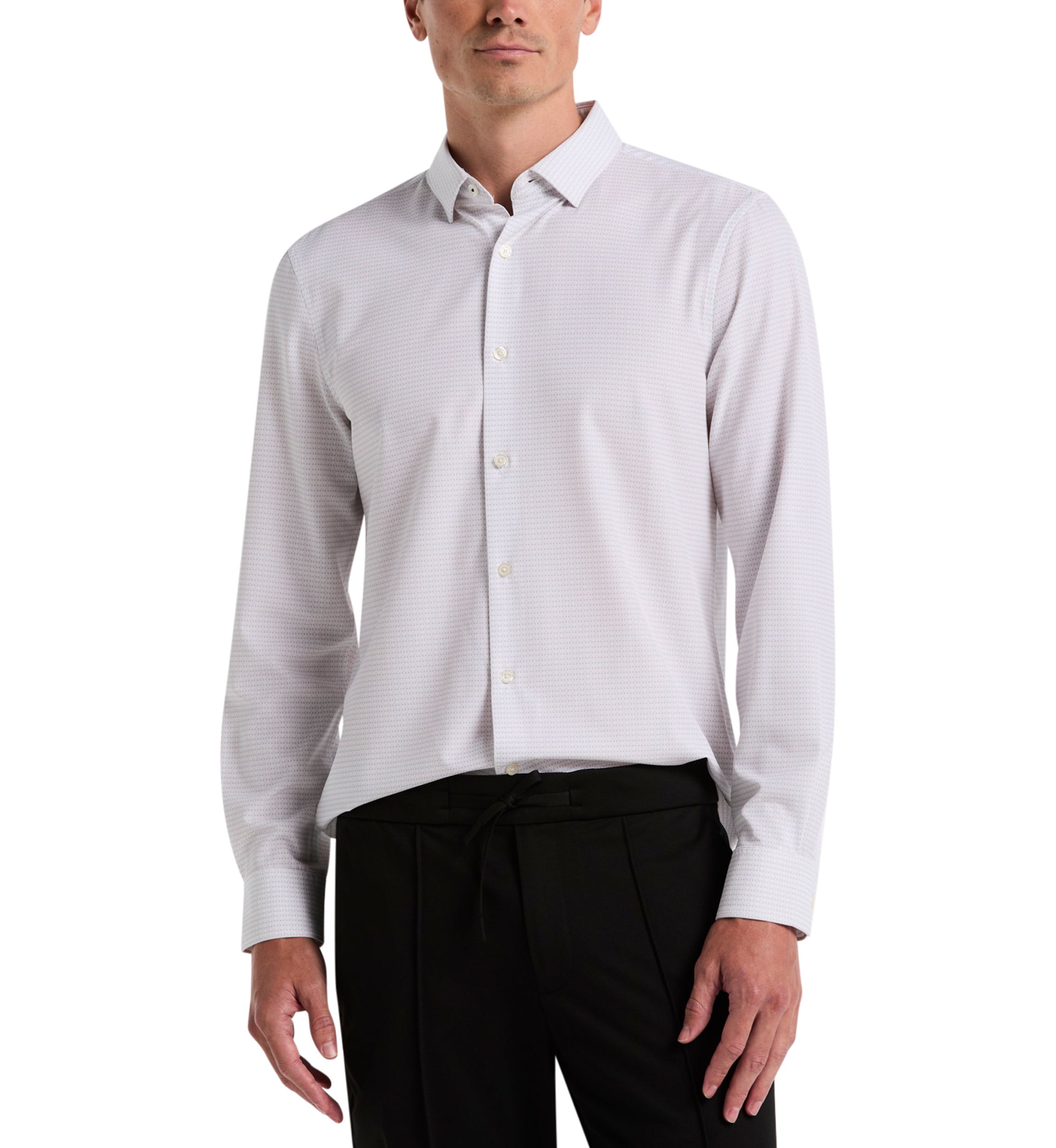 Mens Slim Geometric Printed Dress Shirt