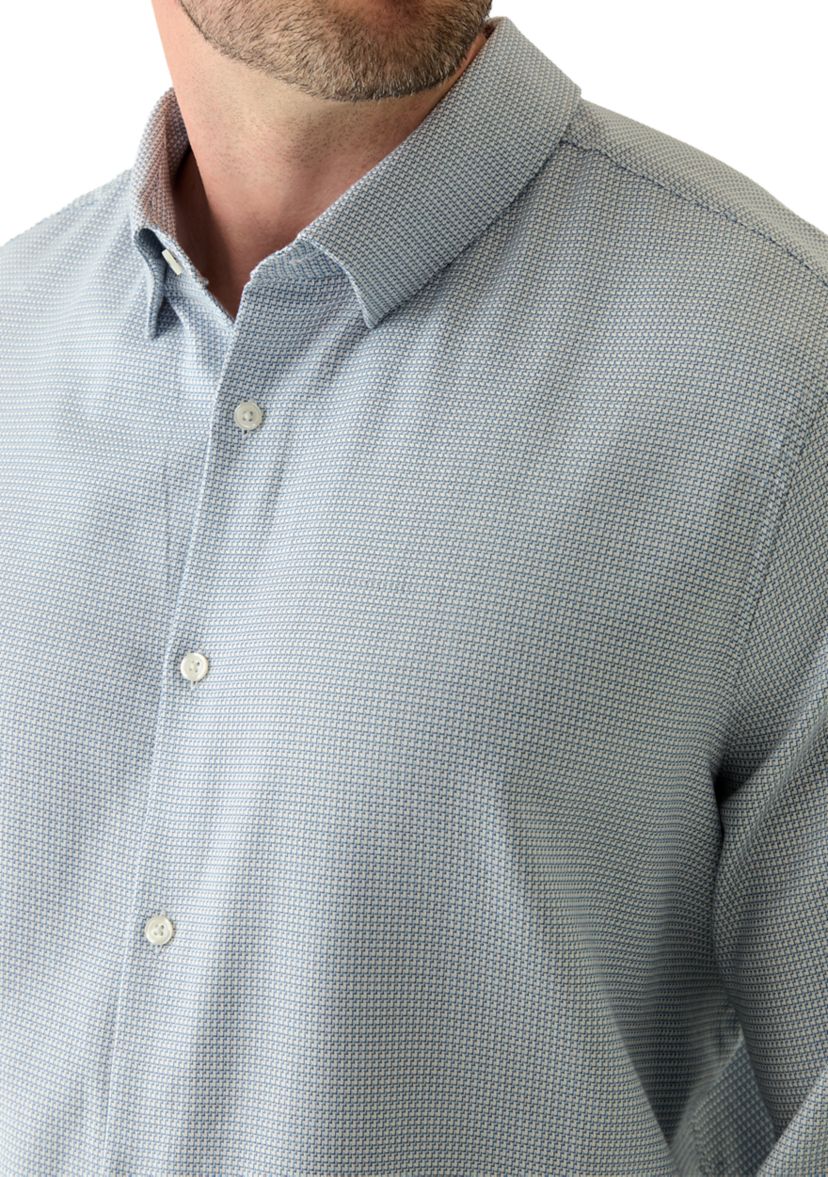 Big & Tall Long Sleeve Herringbone Dobby Shirt