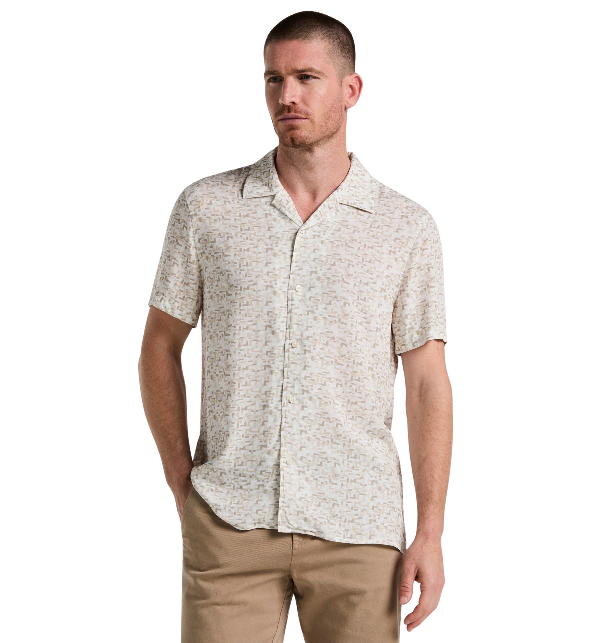 Mens Short Sleeve Brushstroke Print Shirt