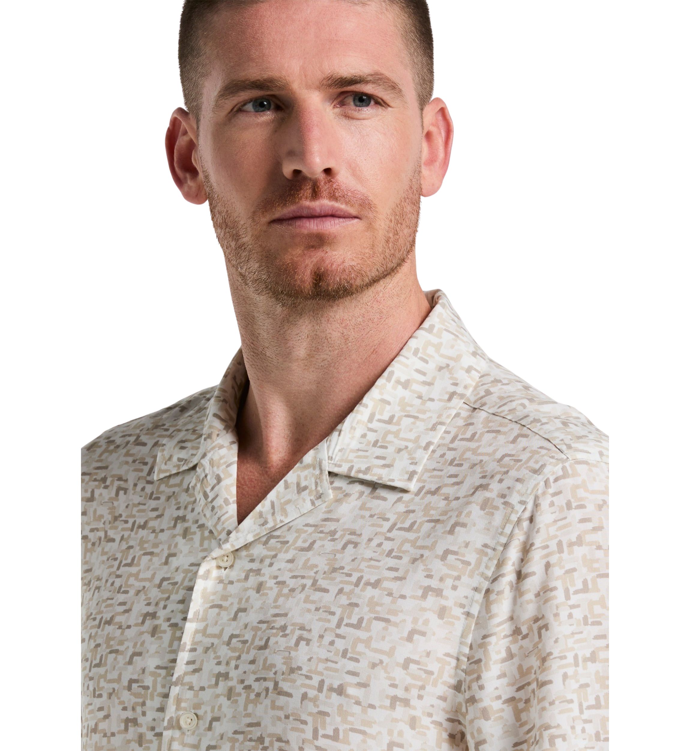 Mens Short Sleeve Brushstroke Print Shirt