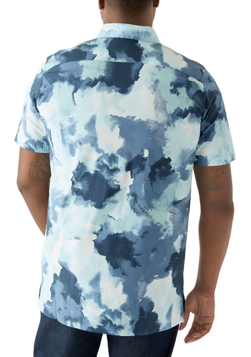 Big & Tall Short Sleeve Watercolor Print Shirt