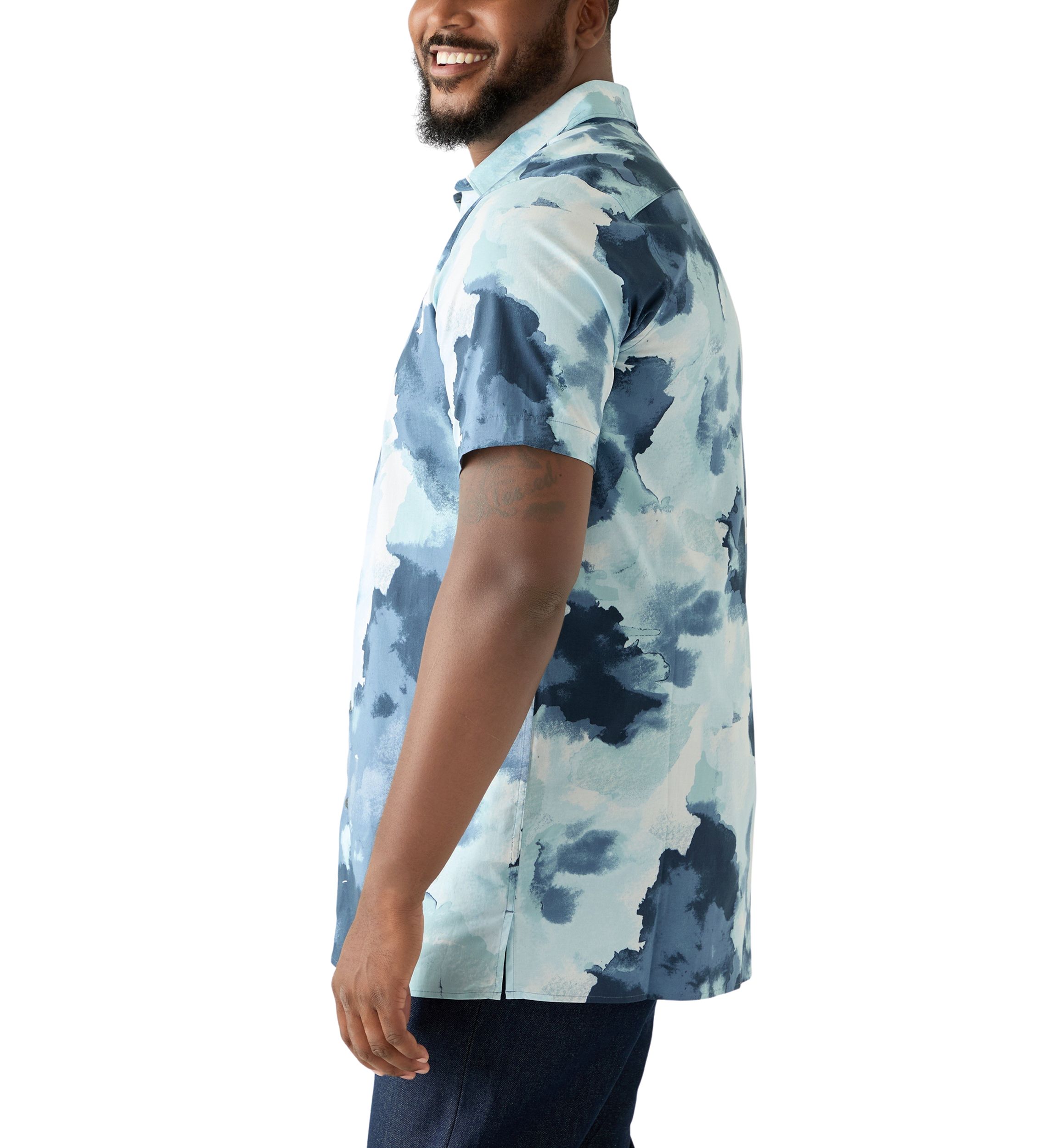 Big & Tall Short Sleeve Watercolor Print Shirt
