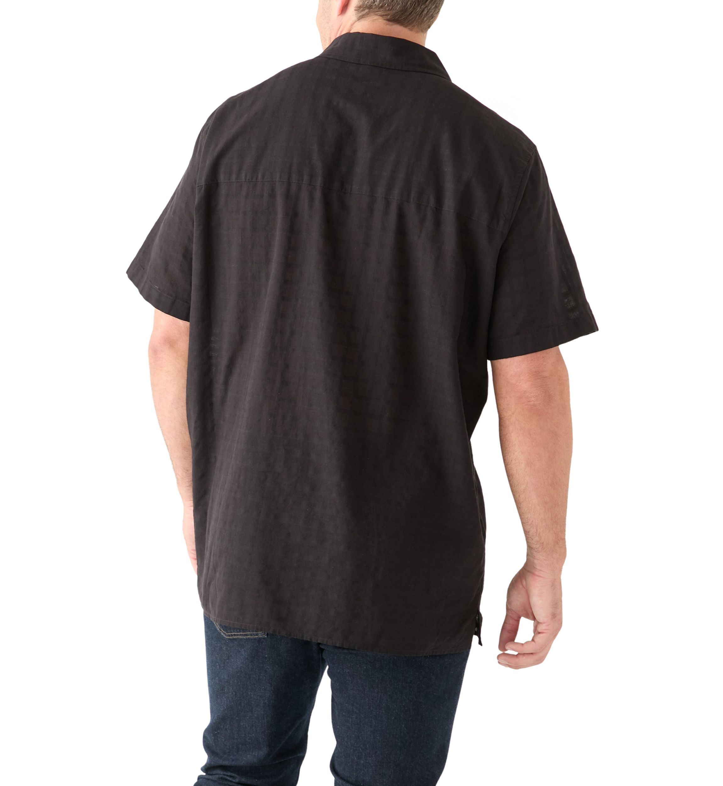 Big & Tall Short Sleeve Dobby Camp Shirt