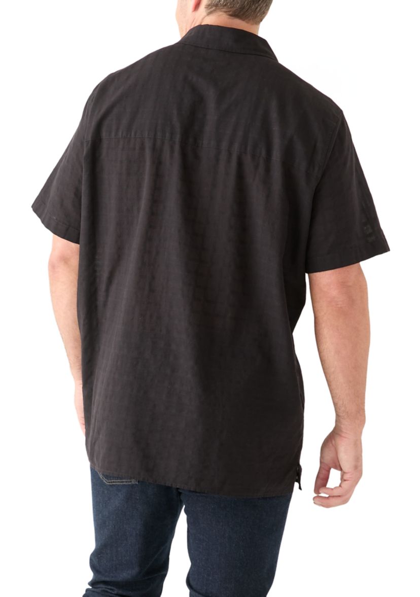 Big & Tall Short Sleeve Dobby Camp Shirt