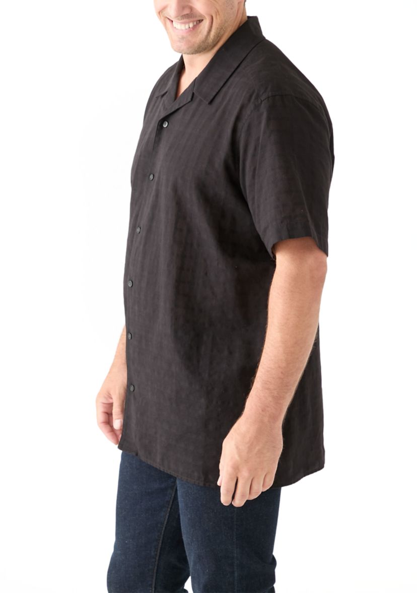 Big & Tall Short Sleeve Dobby Camp Shirt