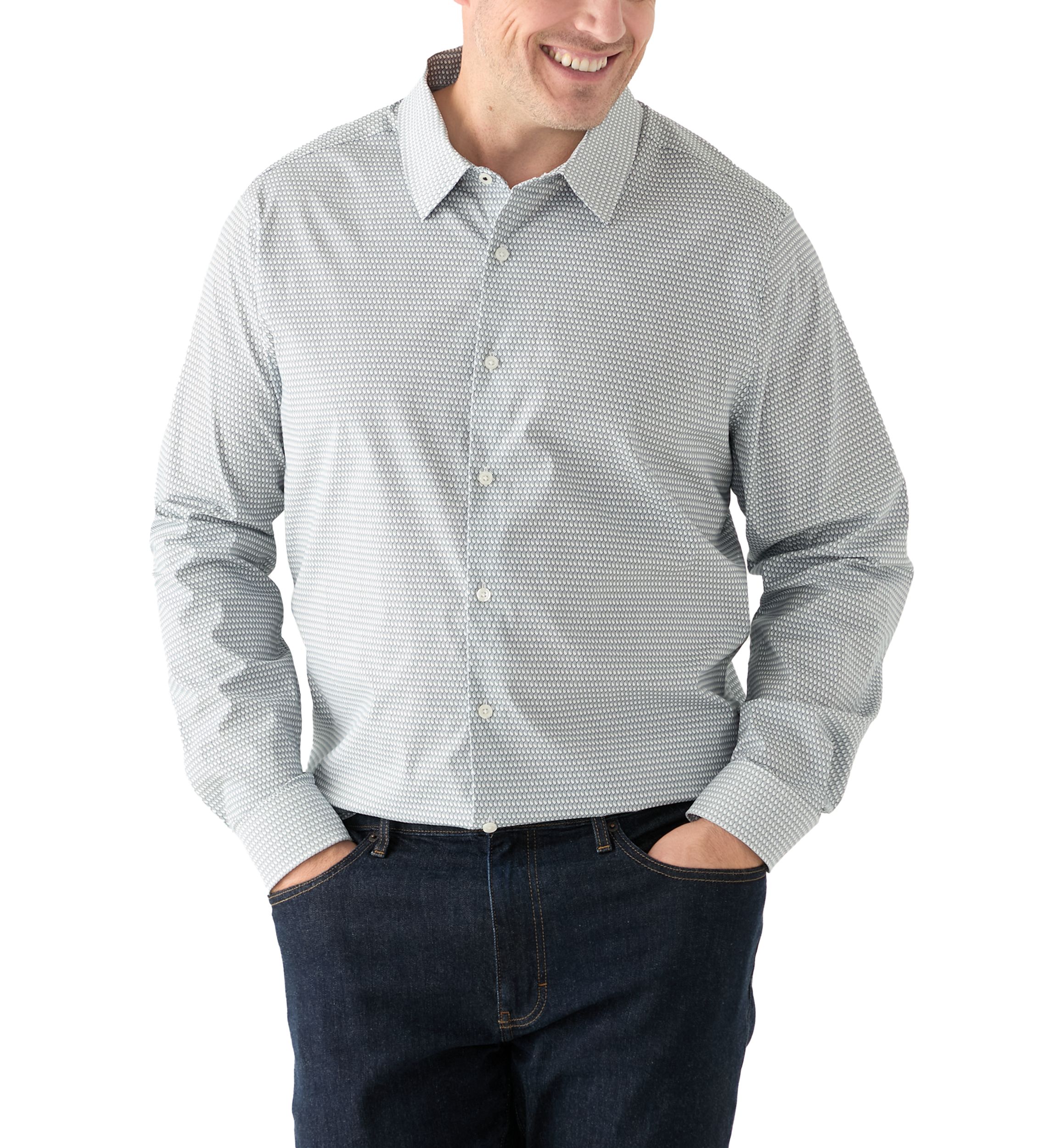 Big & Tall Long Sleeve Geometric Print Shirt