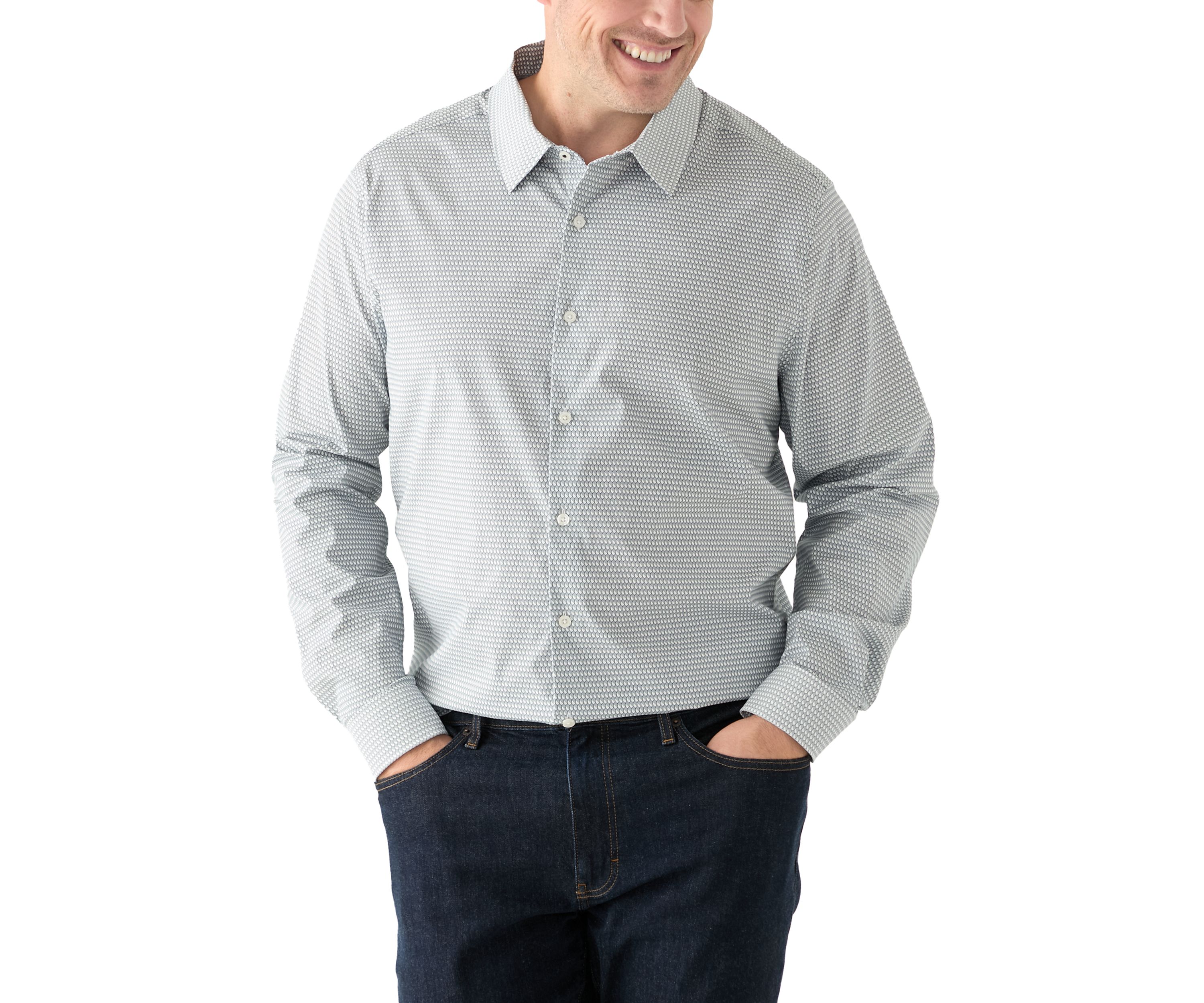 Big & Tall Long Sleeve Geometric Print Shirt