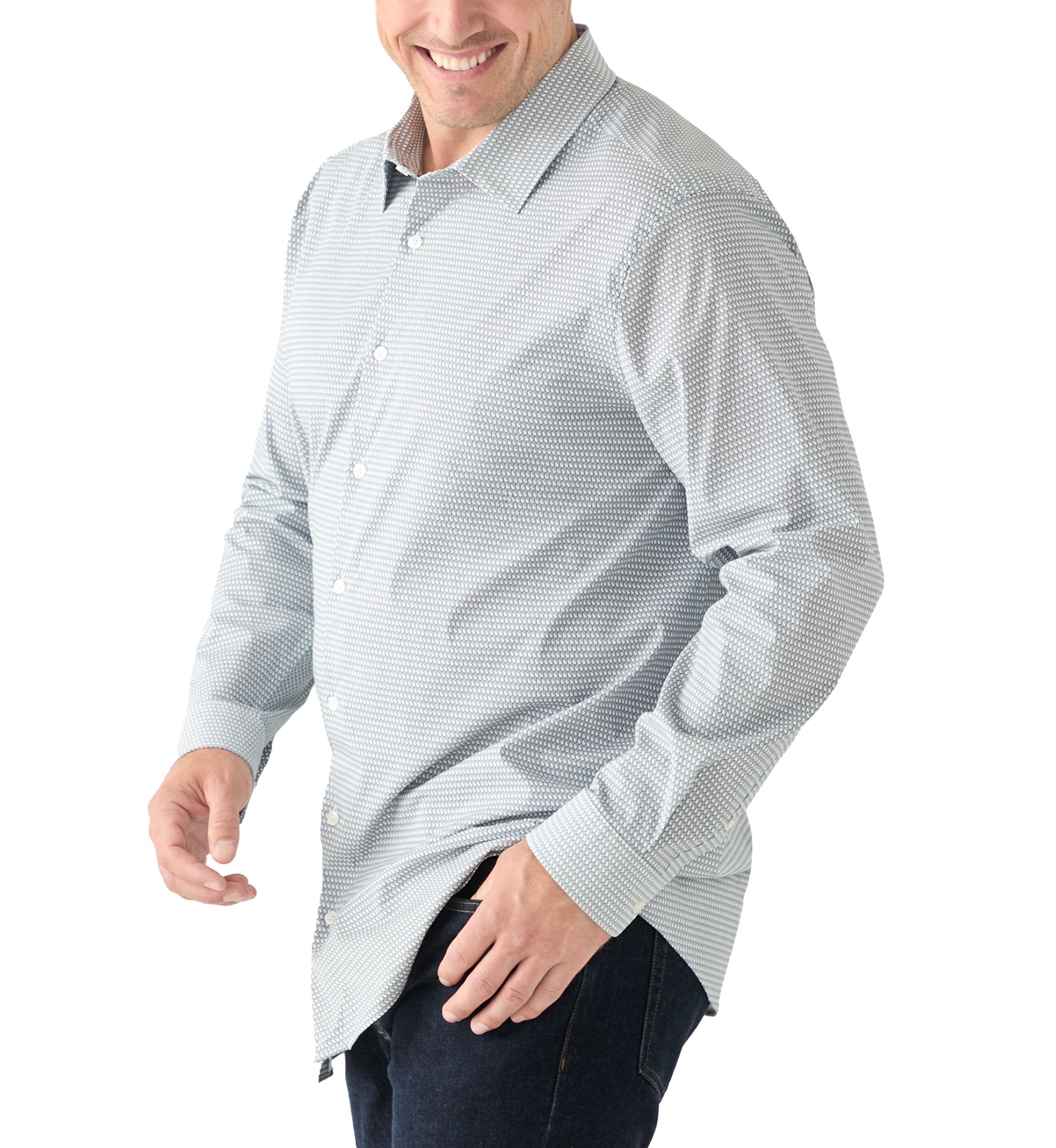 Big & Tall Long Sleeve Geometric Print Shirt