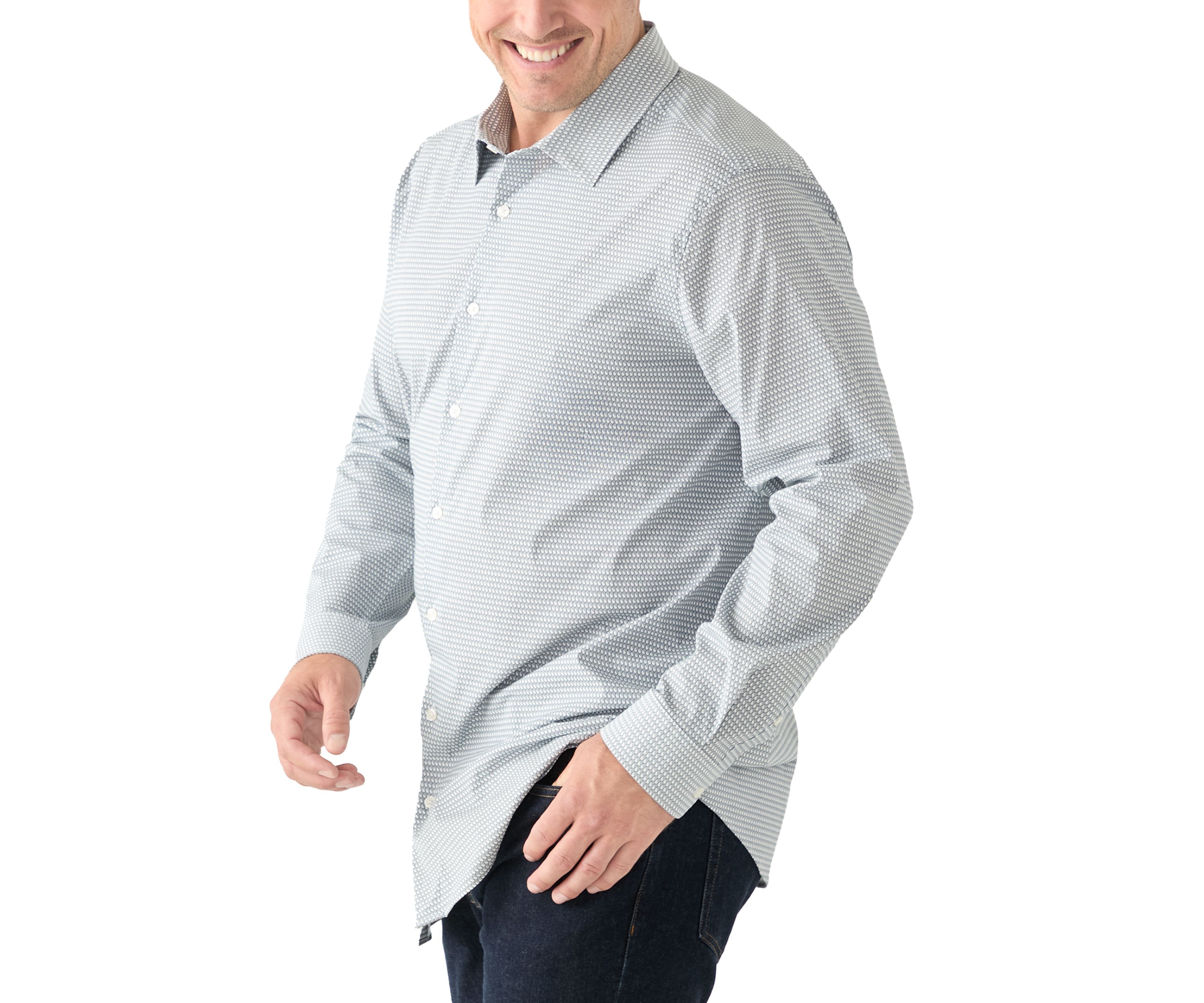 Big & Tall Long Sleeve Geometric Print Shirt