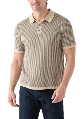 Perry Ellis Men's Button Polo Sweater, Medium
