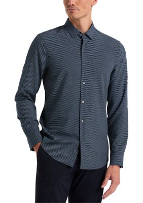 Perry Ellis Men's Long Sleeve Slim Woven T-Shirt, XL