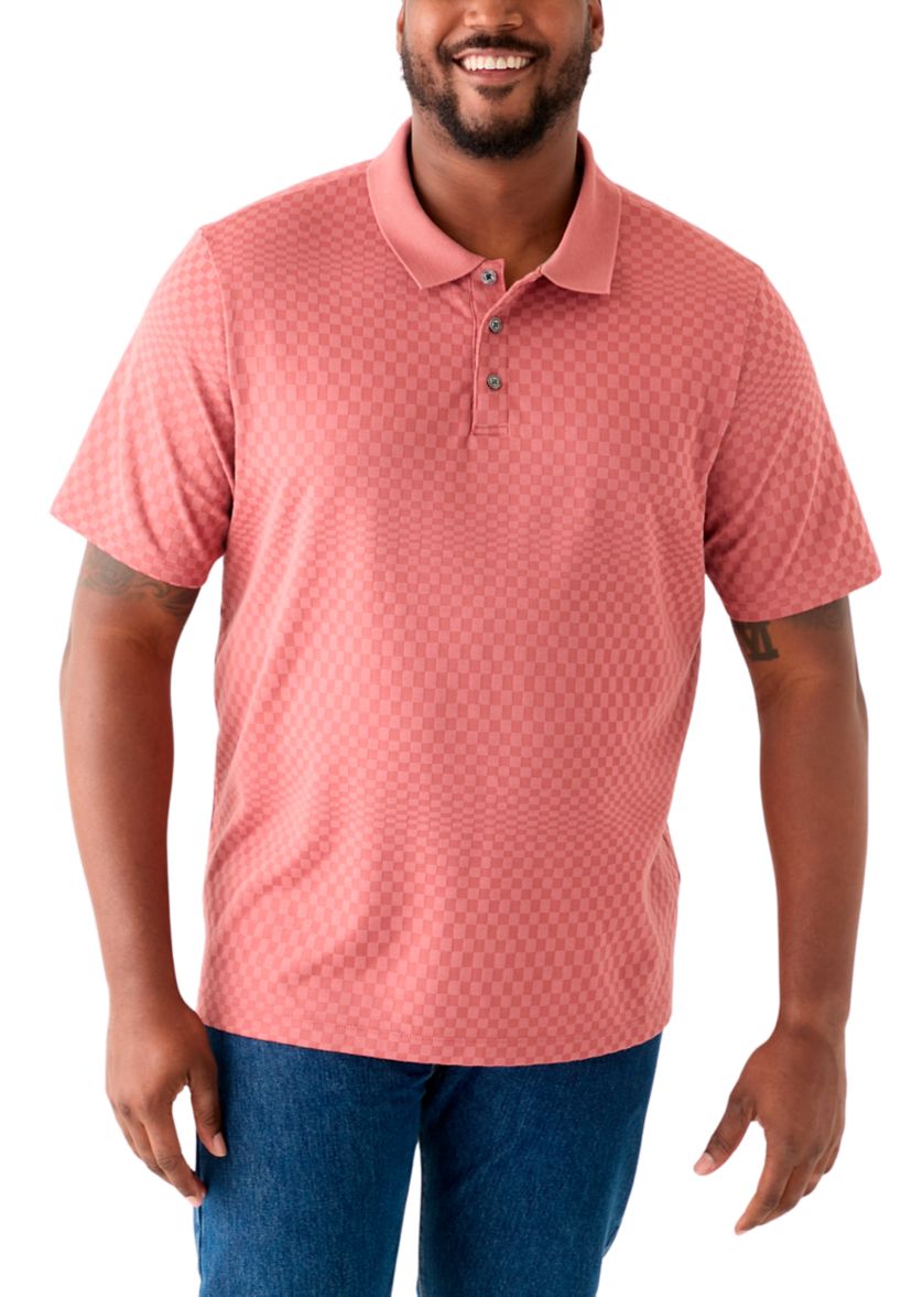 Big & Tall Short Sleeve Texture Ombré Polo Shirt