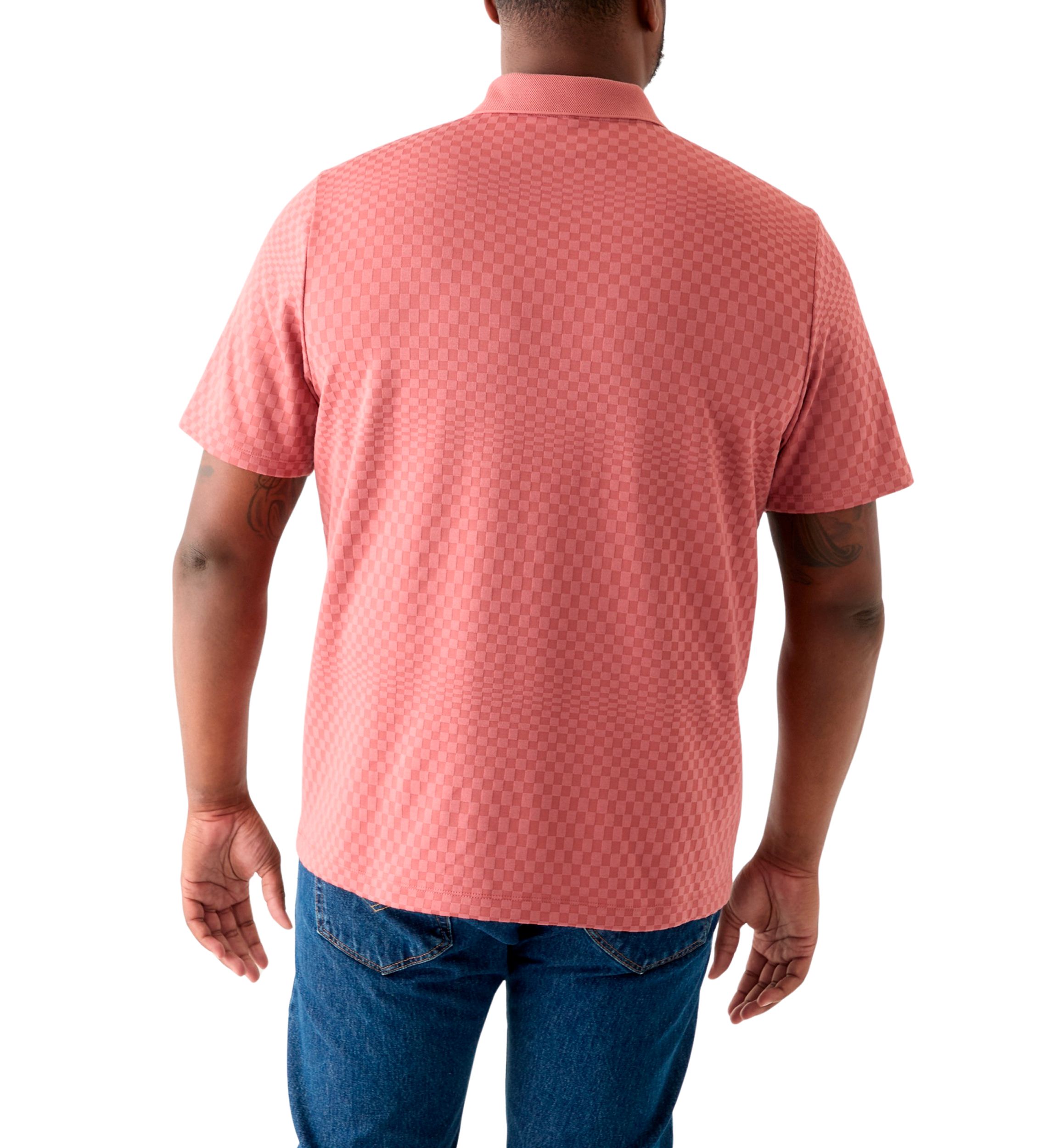 Big & Tall Short Sleeve Texture Ombré Polo Shirt
