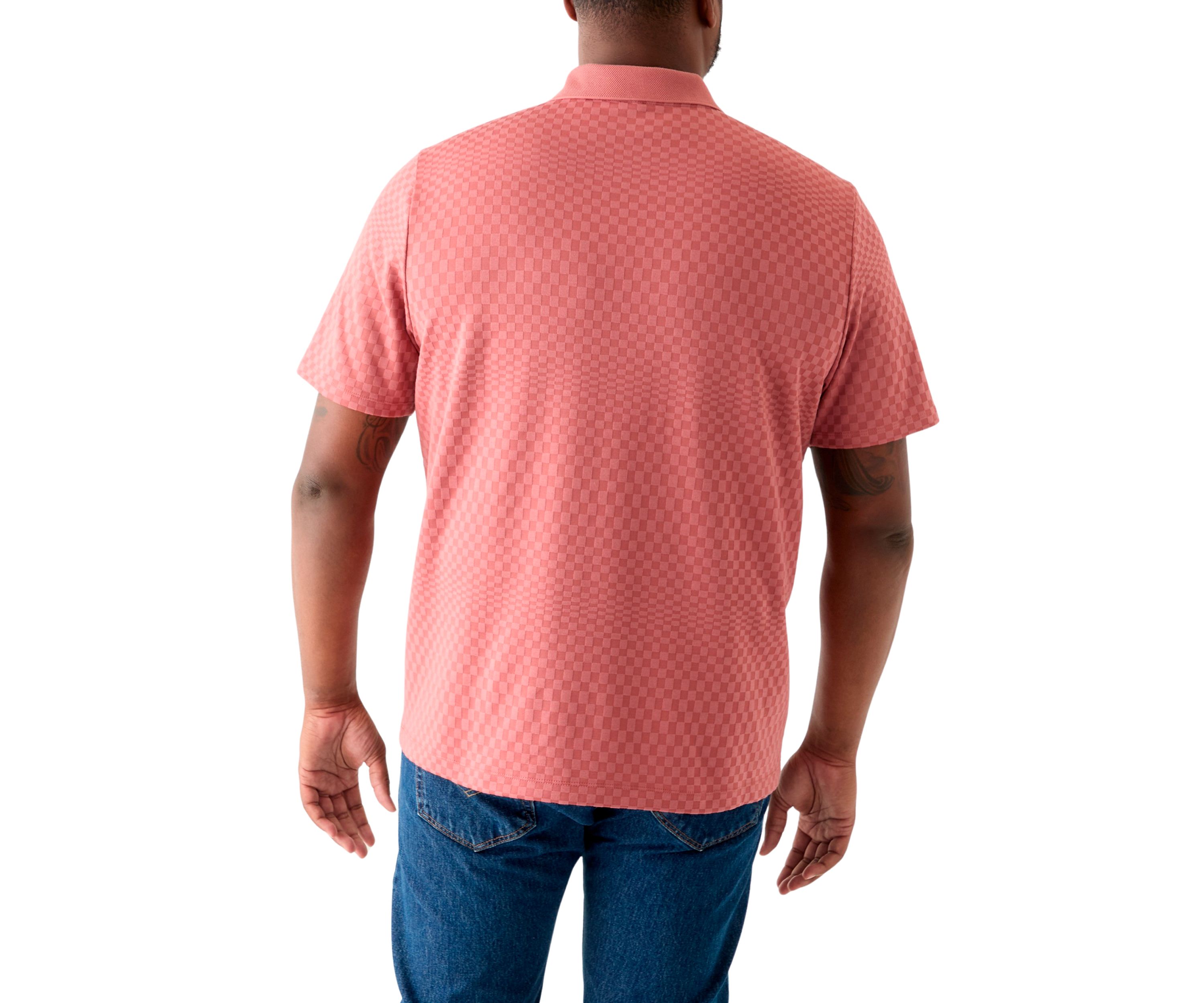 Big & Tall Short Sleeve Texture Ombré Polo Shirt