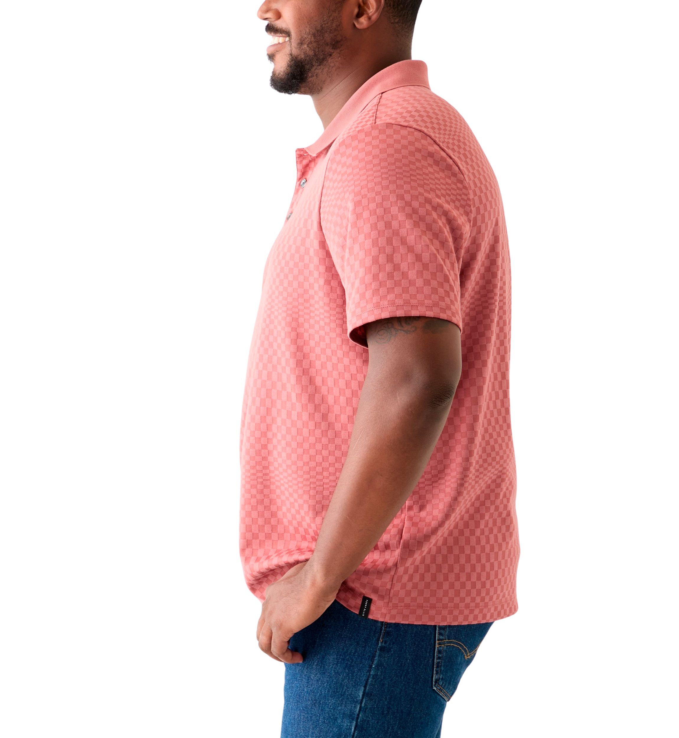 Big & Tall Short Sleeve Texture Ombré Polo Shirt