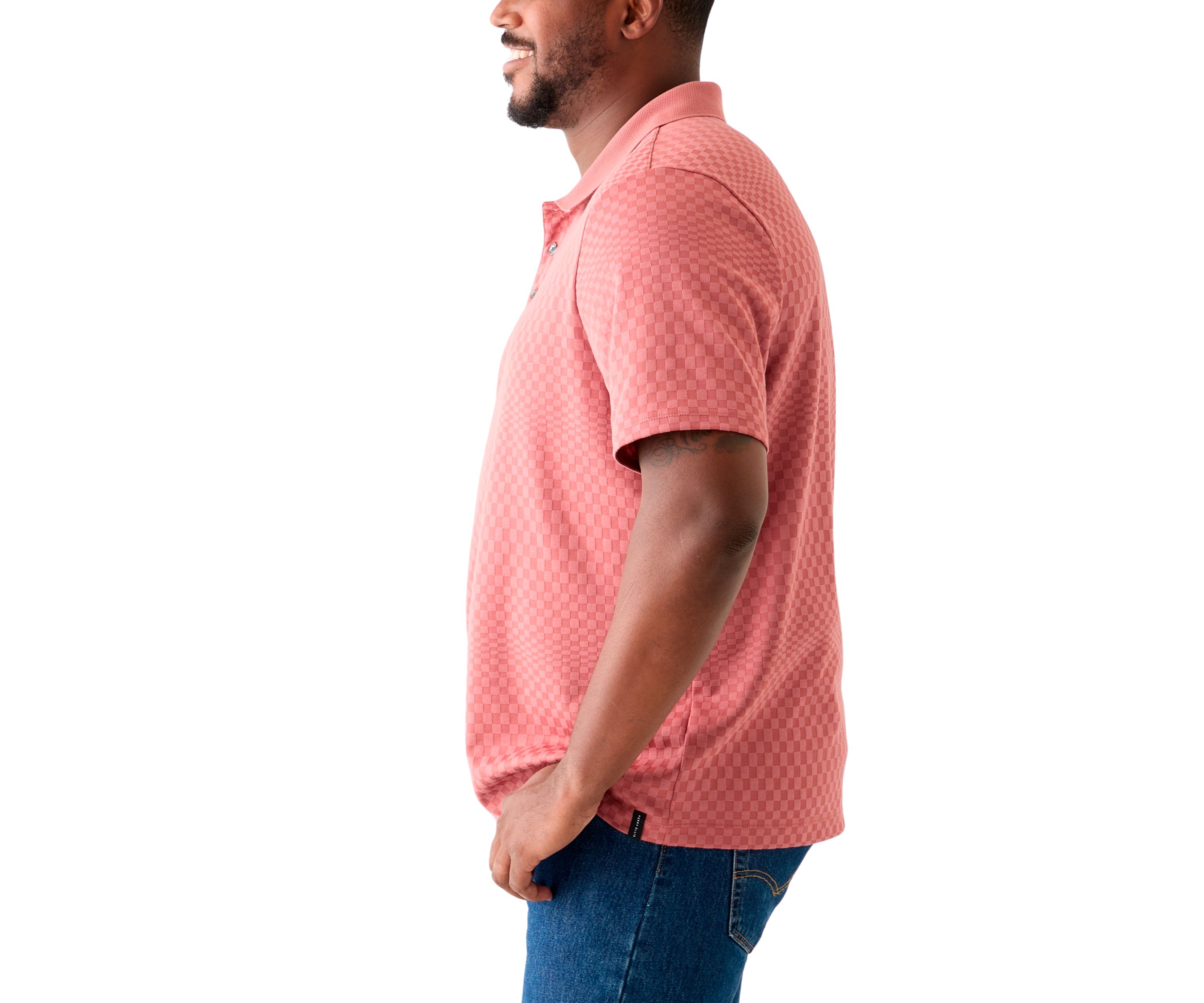 Big & Tall Short Sleeve Texture Ombré Polo Shirt