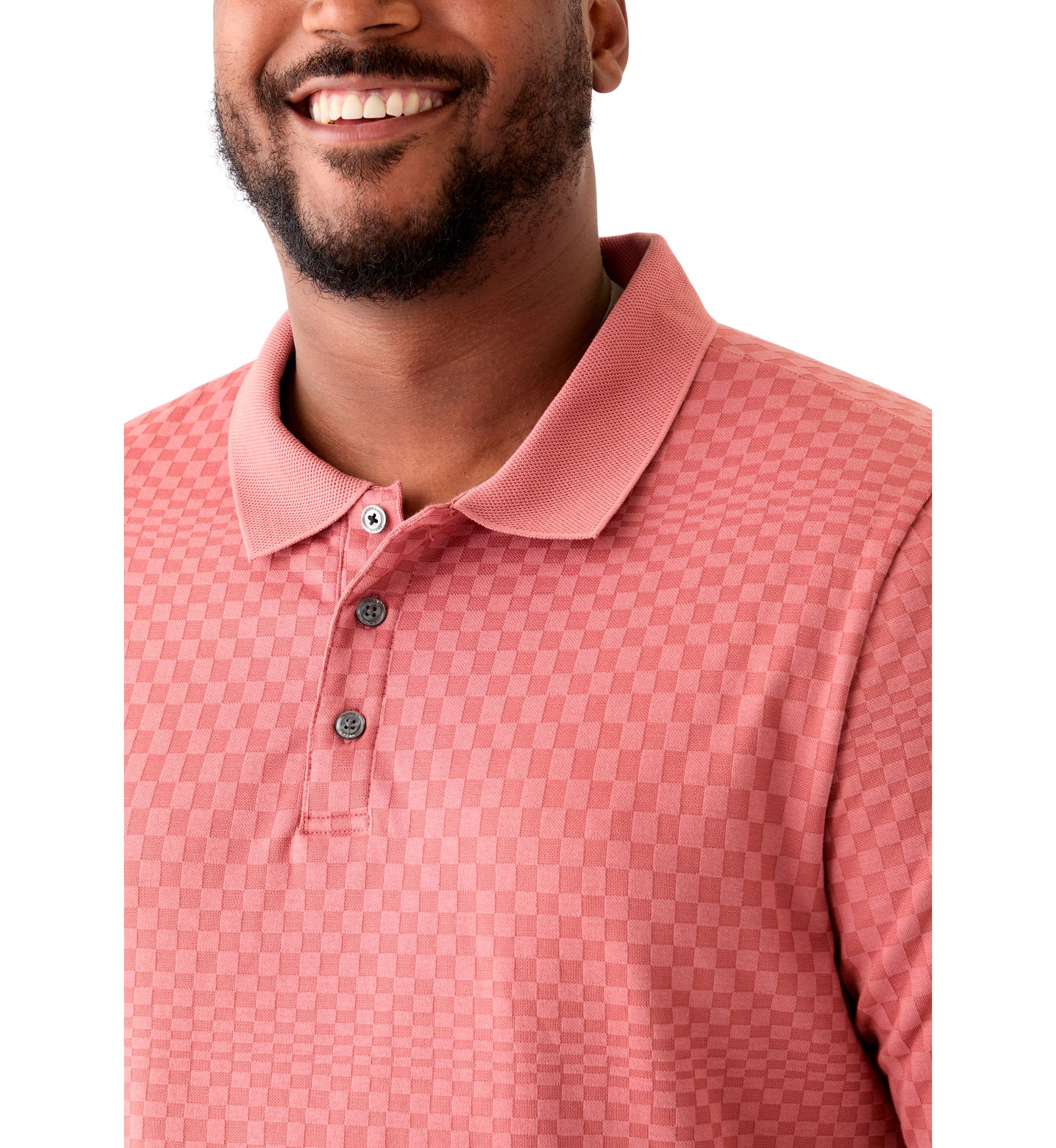 Big & Tall Short Sleeve Texture Ombré Polo Shirt