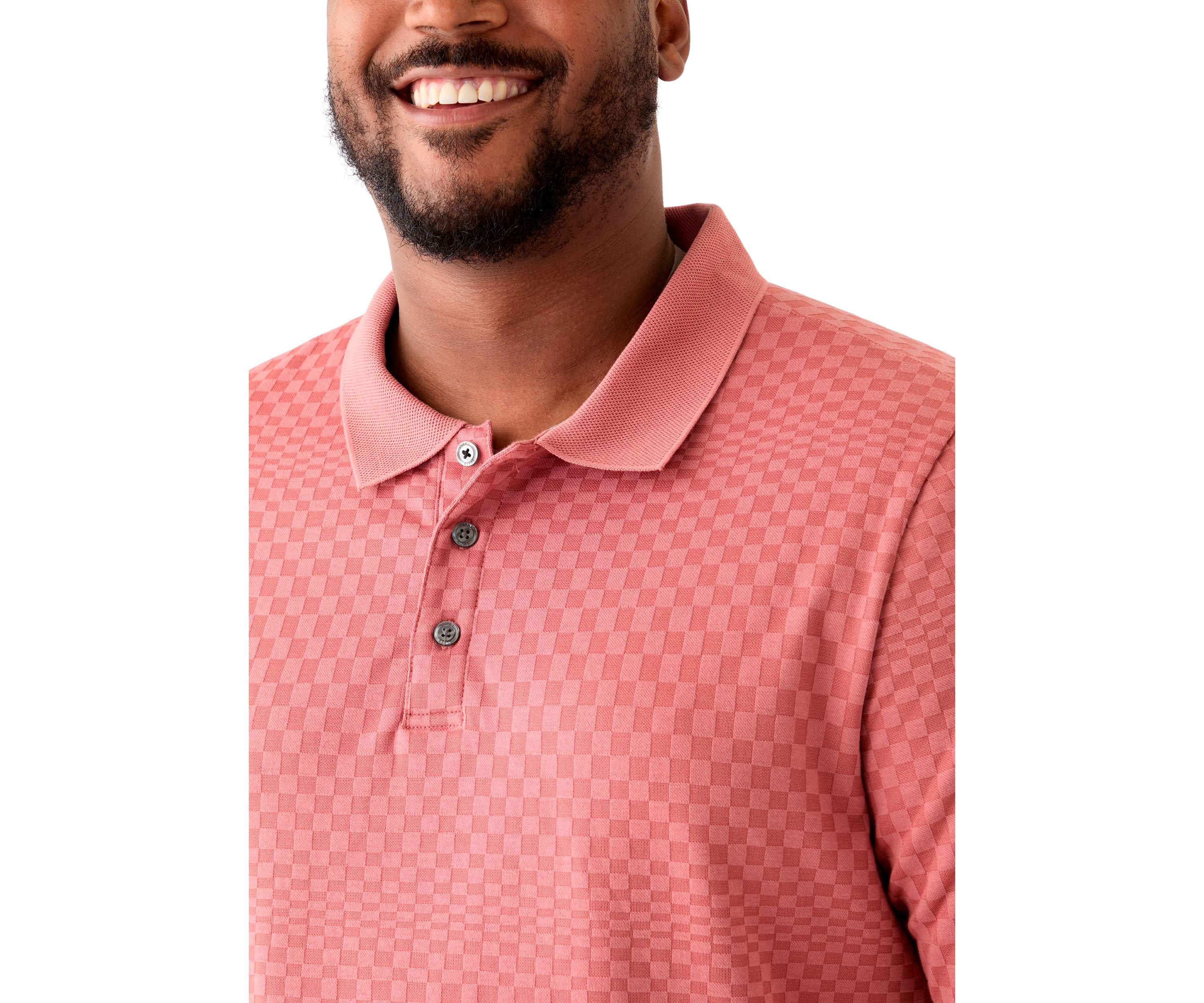 Big & Tall Short Sleeve Texture Ombré Polo Shirt