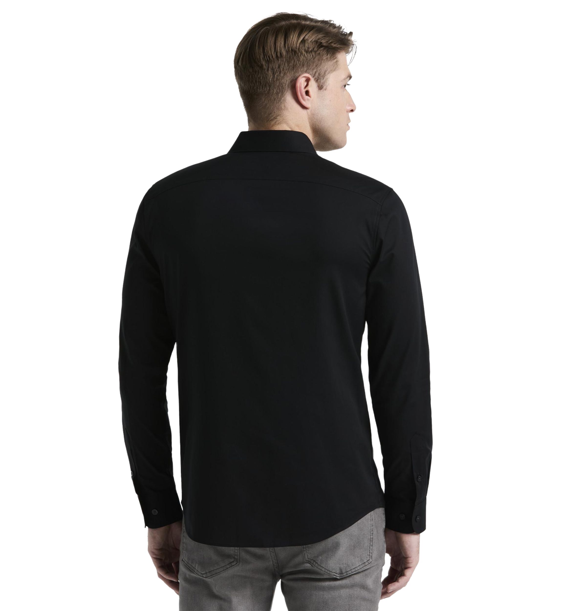 Big & Tall Long Sleeve Slim Dobby Cotton Blend Button Up Shirt 