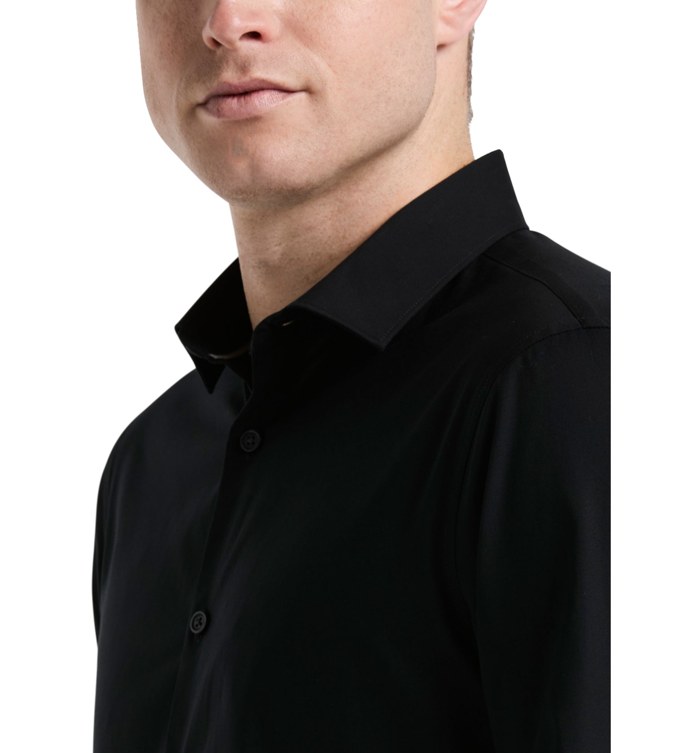 Big & Tall Long Sleeve Slim Dobby Cotton Blend Button Up Shirt 