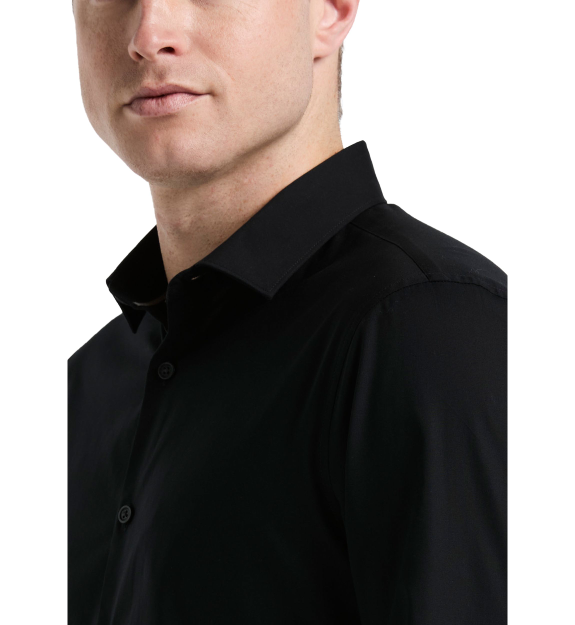 Big & Tall Long Sleeve Slim Dobby Cotton Blend Button Up Shirt 