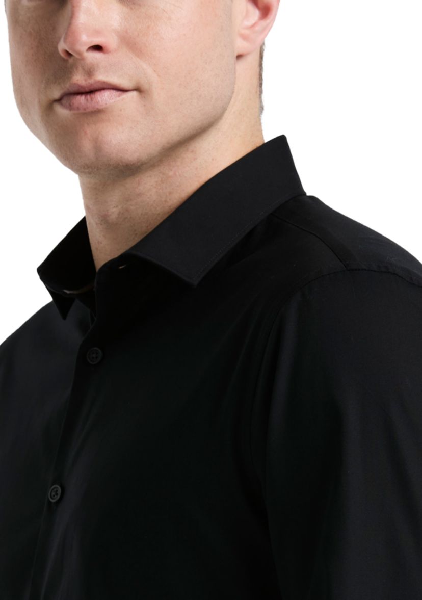 Big & Tall Long Sleeve Slim Dobby Cotton Blend Button Up Shirt 