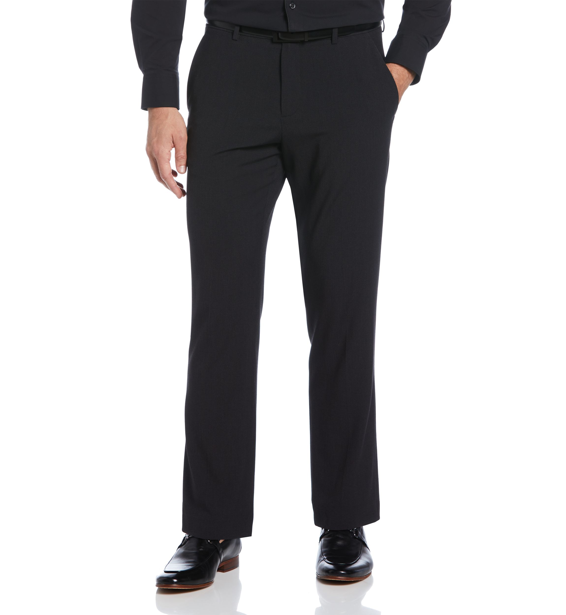Mens Micro Check Straight Leg Dress Pants