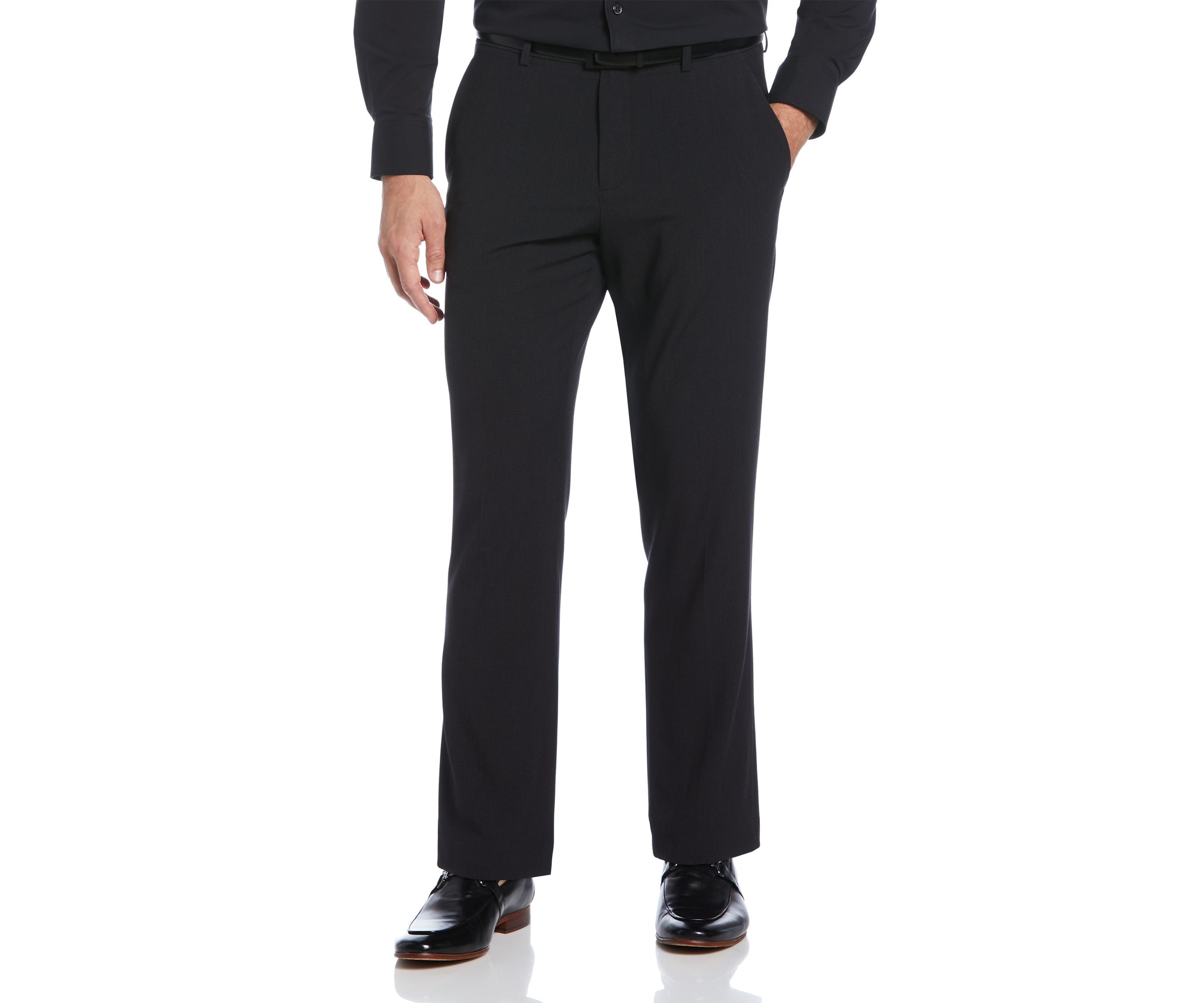 Mens Micro Check Straight Leg Dress Pants