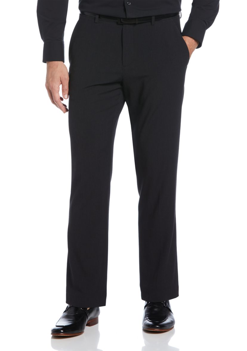Mens Micro Check Straight Leg Dress Pants