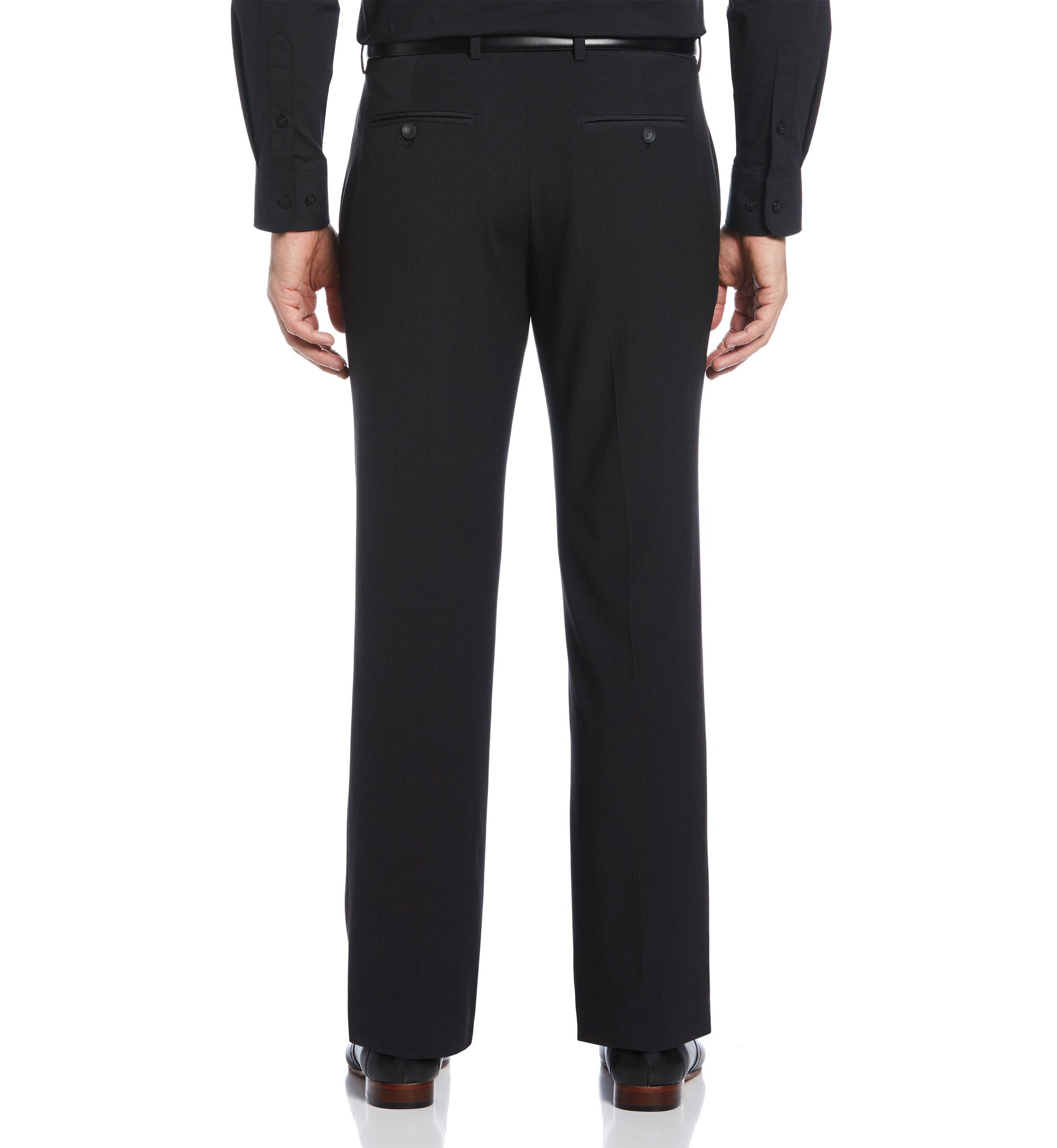 Mens Micro Check Straight Leg Dress Pants