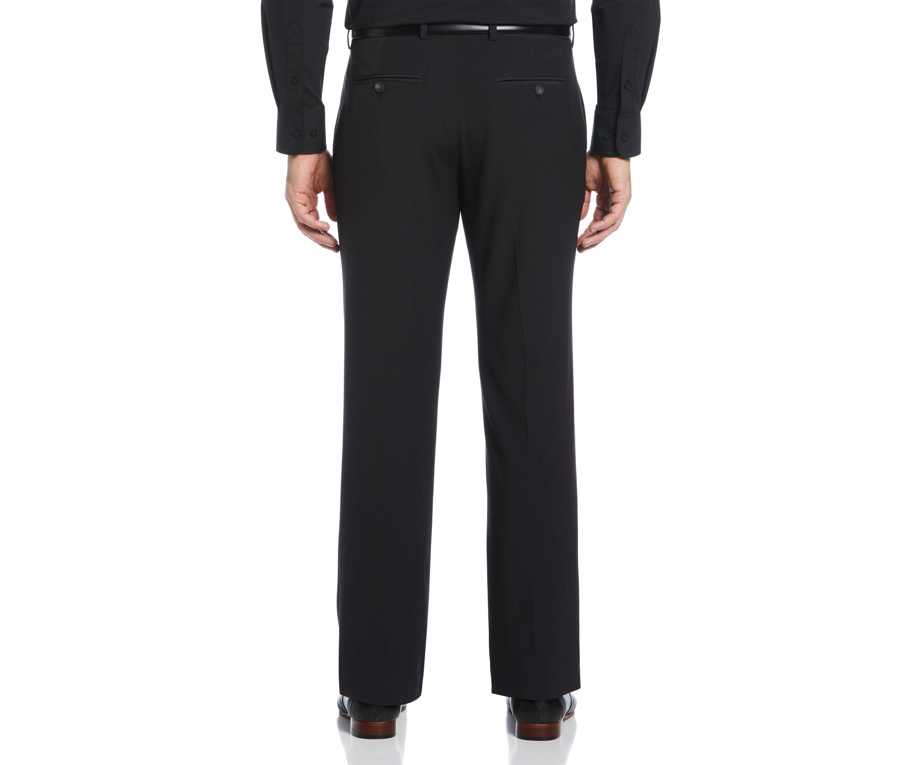 Mens Micro Check Straight Leg Dress Pants