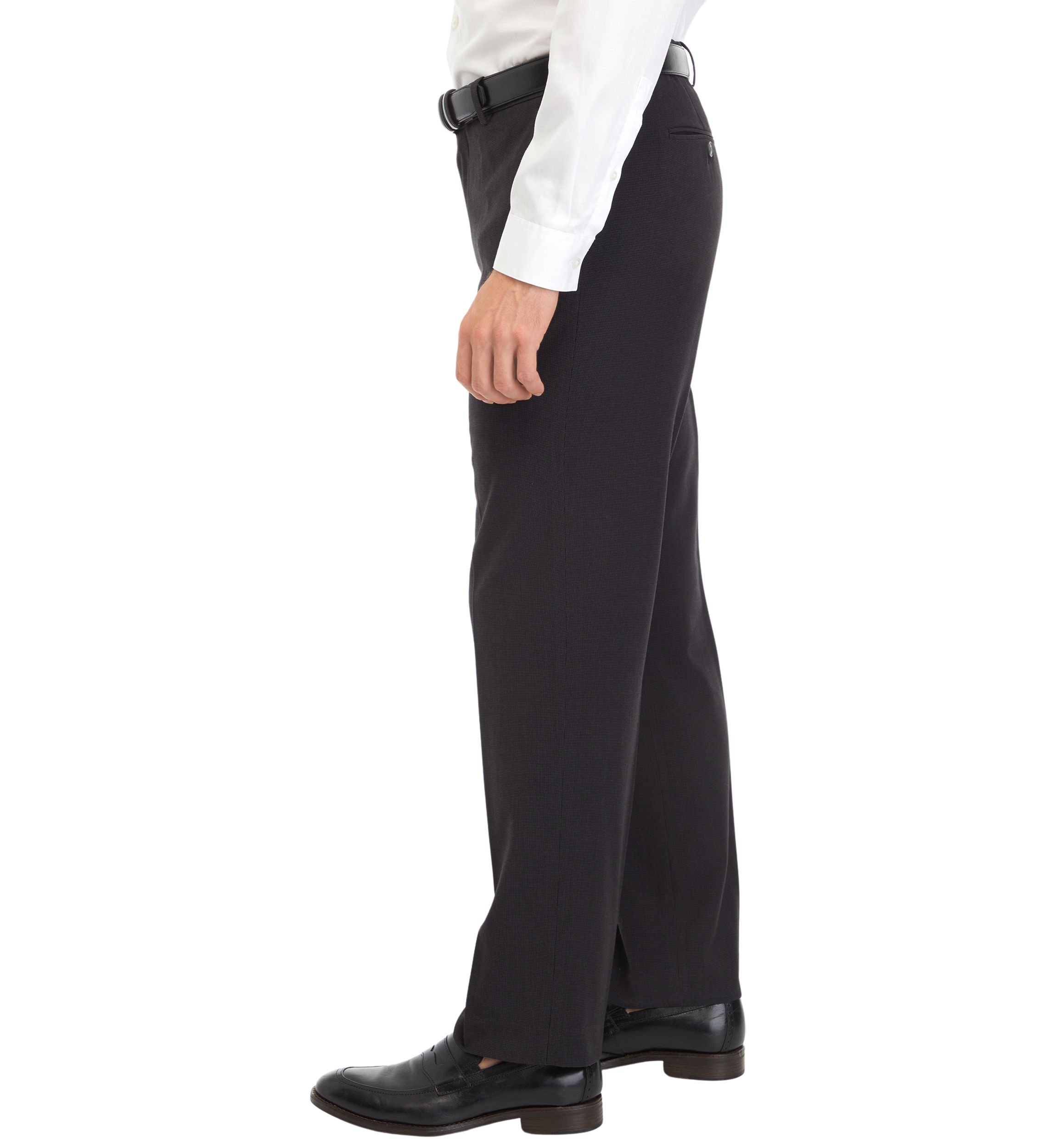 Mens Micro Check Straight Leg Dress Pants
