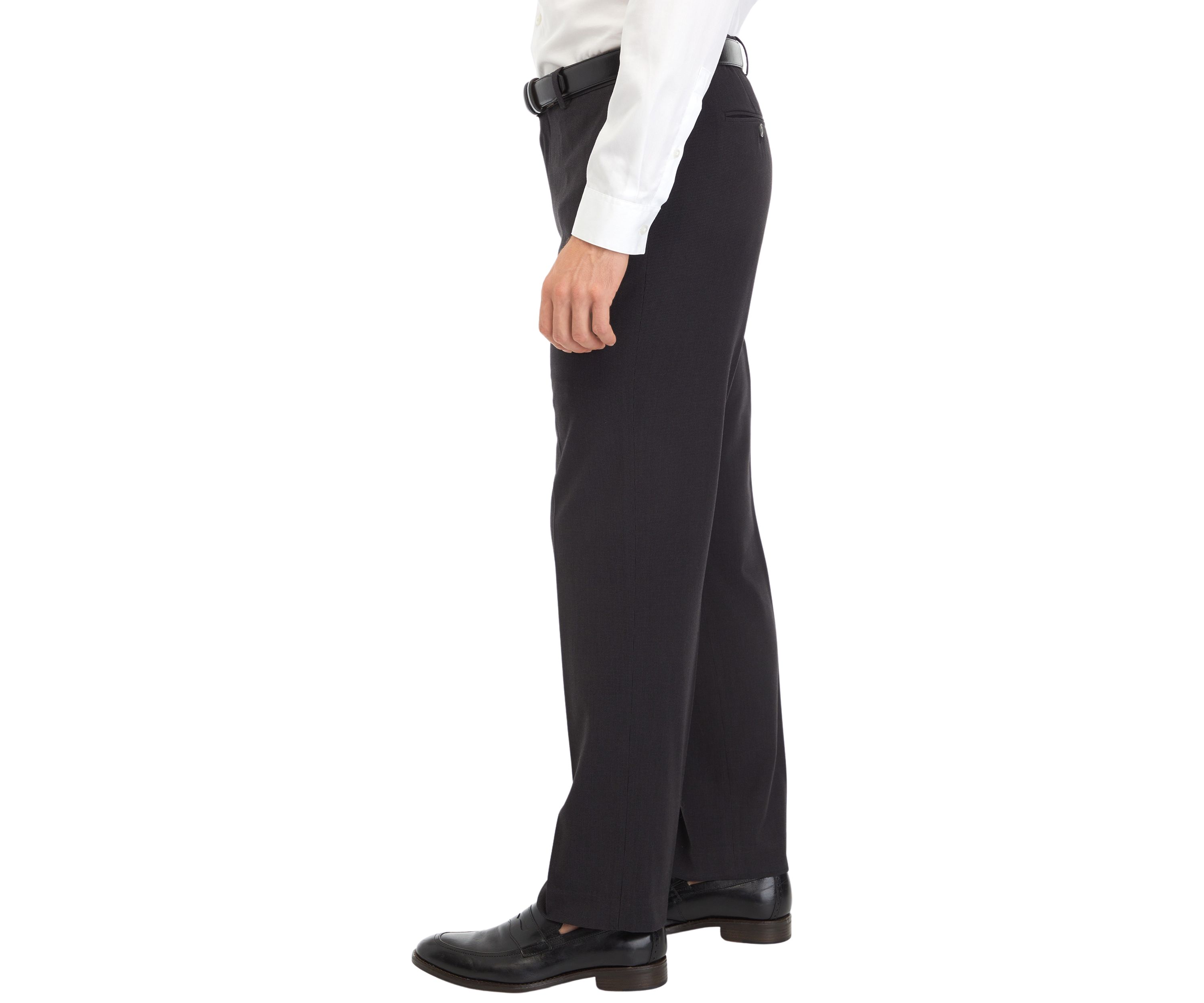 Mens Micro Check Straight Leg Dress Pants