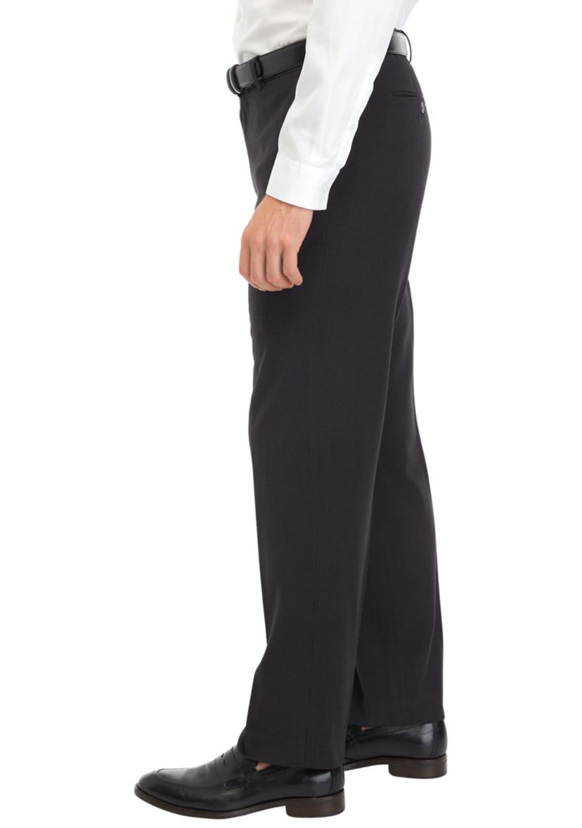 Mens Micro Check Straight Leg Dress Pants