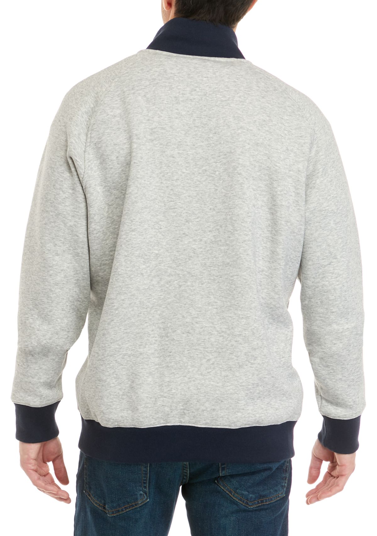 Mens Quarter Zip Color Block Sweatshirt