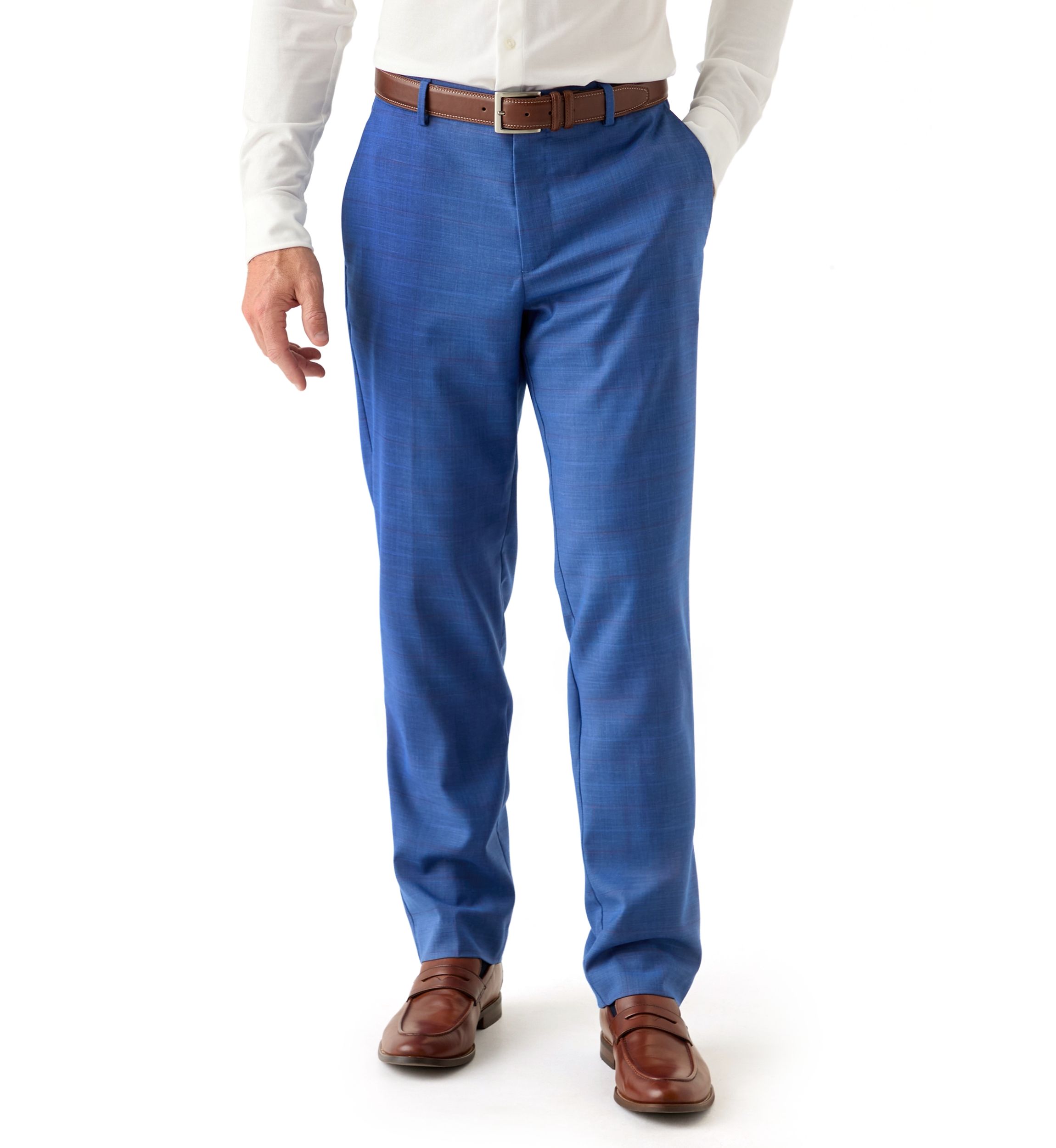 Mens Modern Fit Plainweave Plaid Windowpane Dress Pants