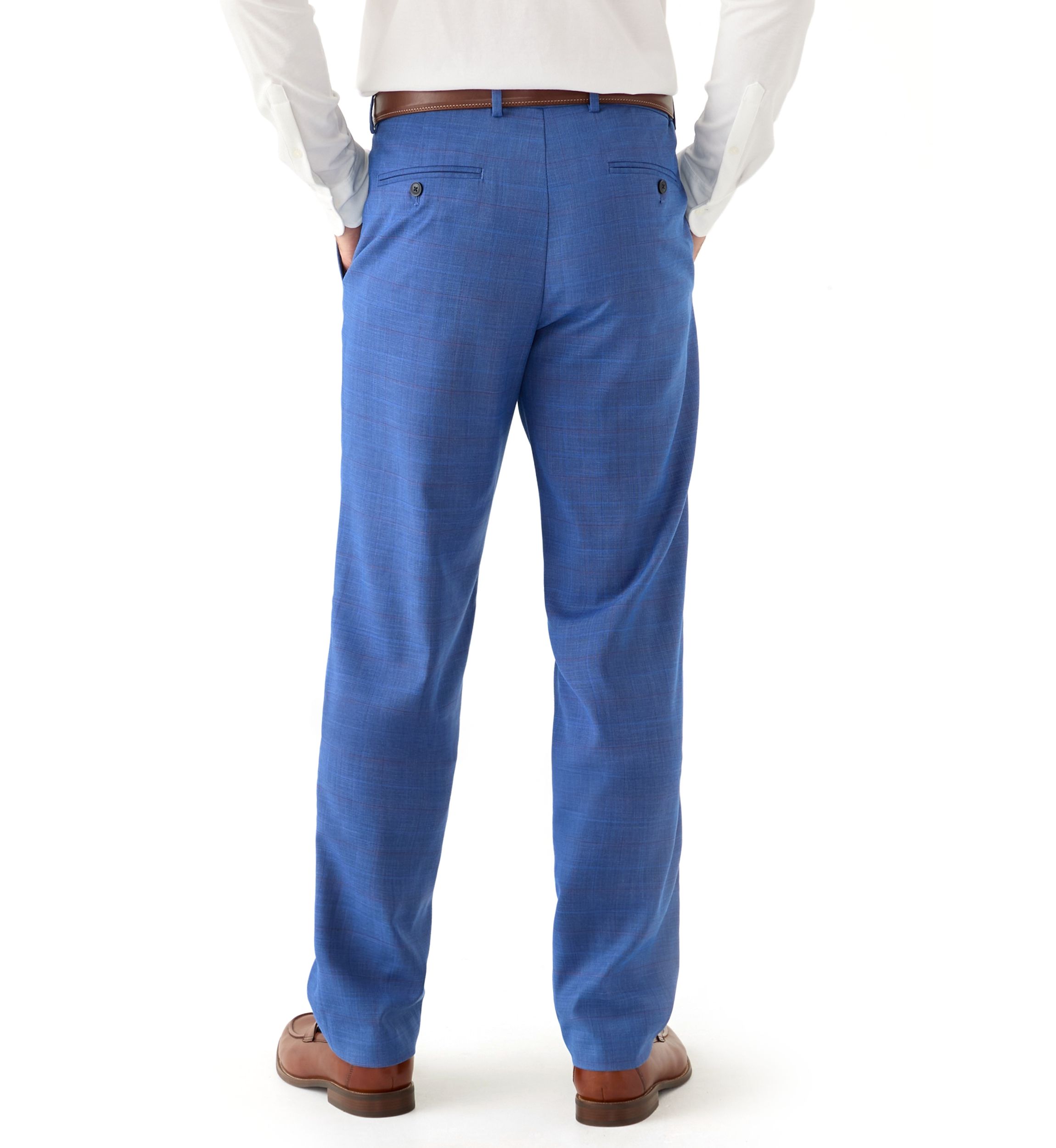 Mens Modern Fit Plainweave Plaid Windowpane Dress Pants