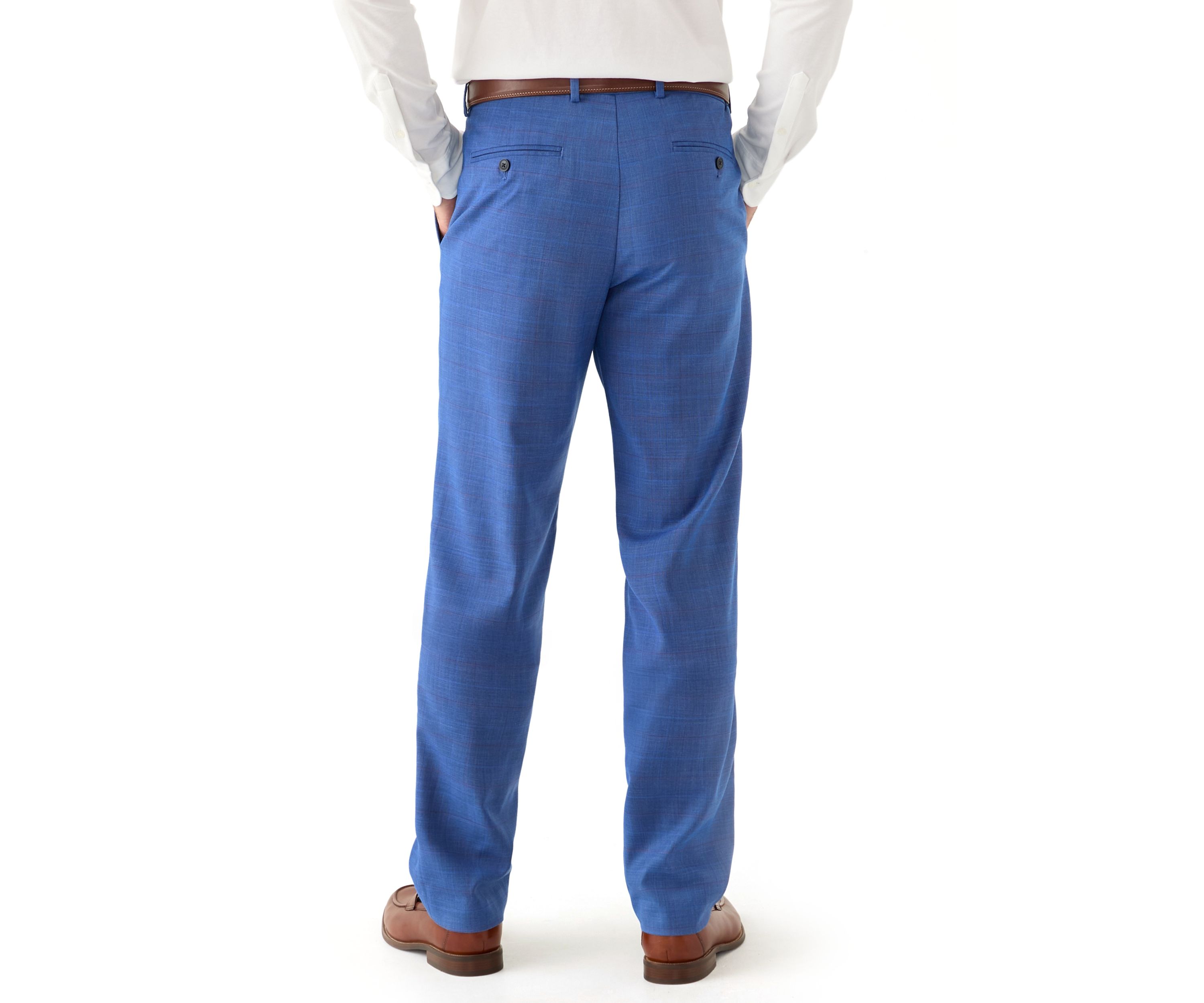 Mens Modern Fit Plainweave Plaid Windowpane Dress Pants