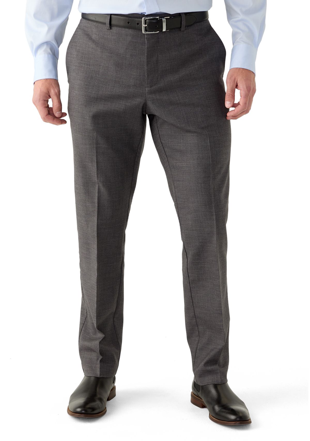 Mens Slim Sharkskin Dress Pants