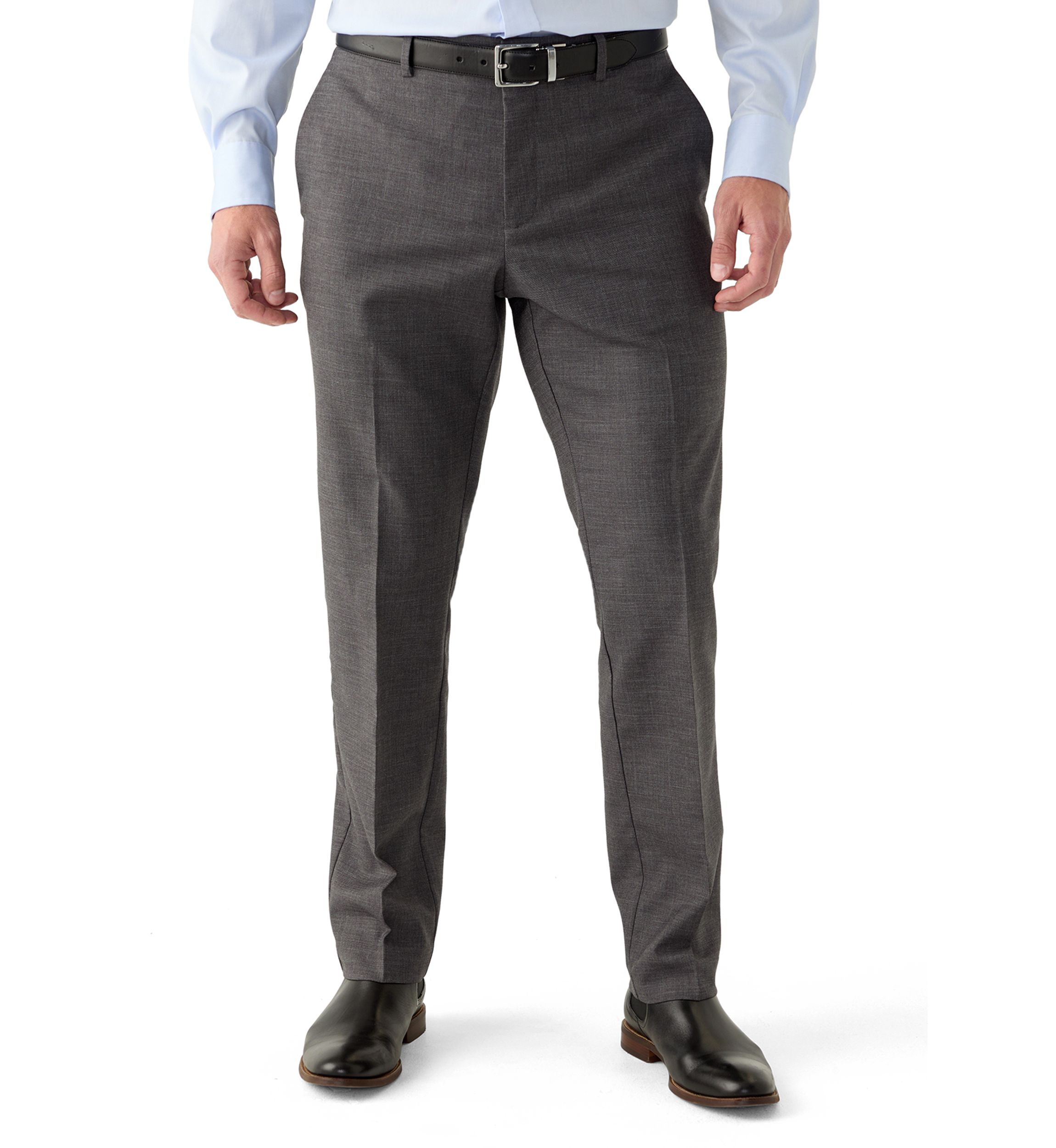 Mens Slim Sharkskin Dress Pants
