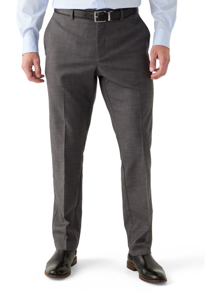 Mens Slim Sharkskin Dress Pants