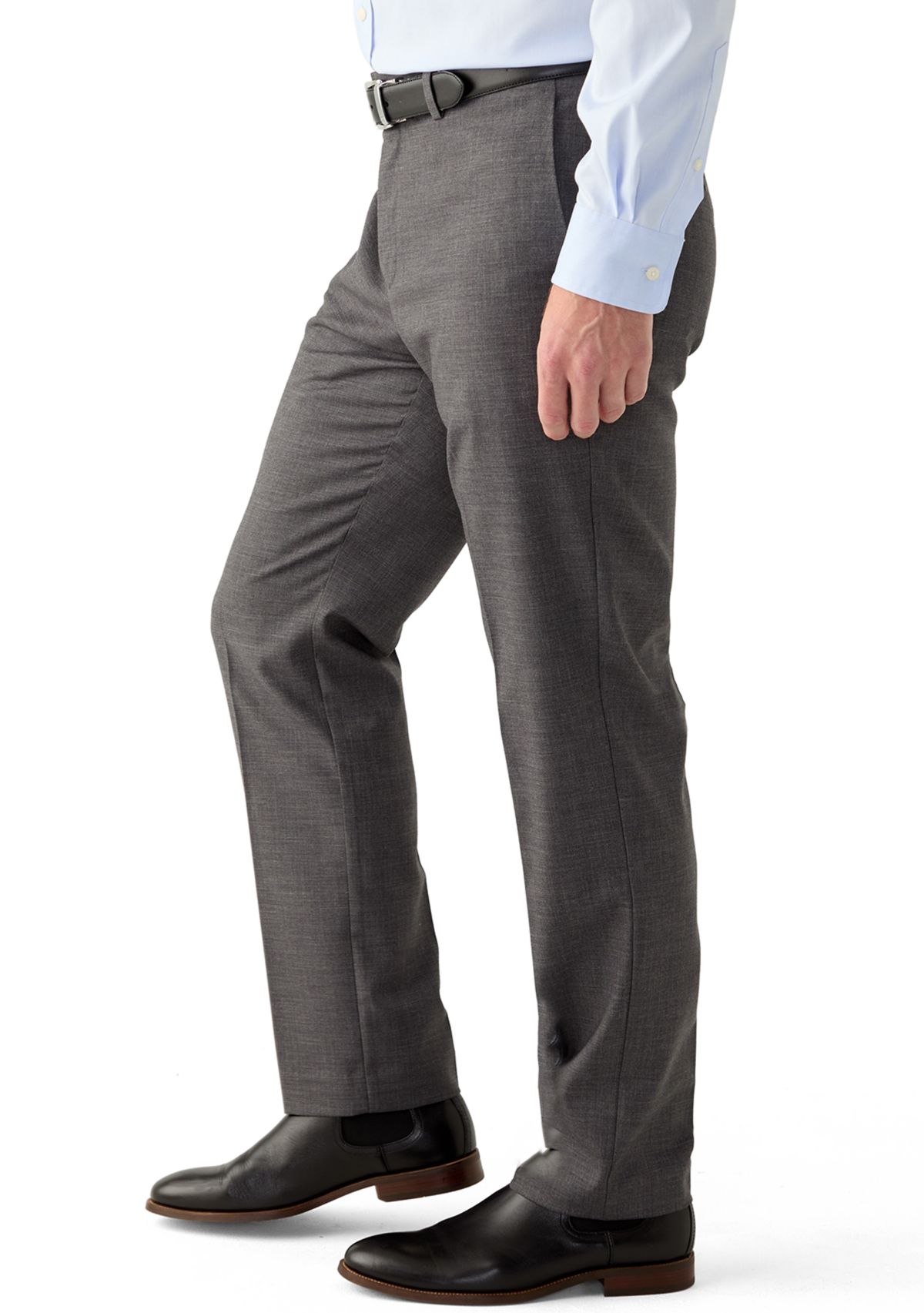 Mens Slim Sharkskin Dress Pants