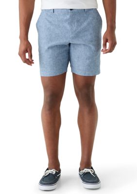 Perry Ellis Men's Linen Shorts, Blue, 34