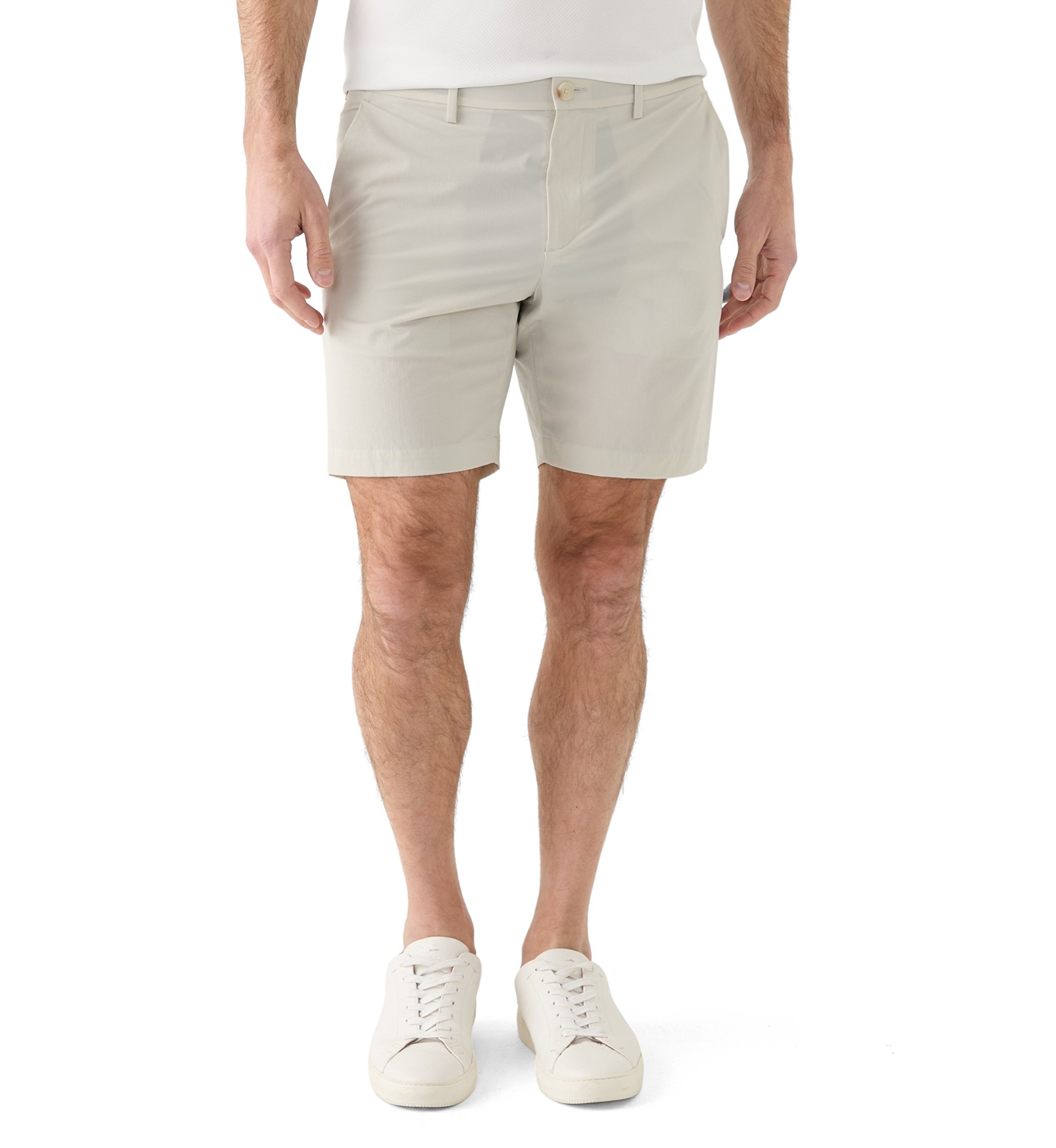 Mens 8" Flat Front Tech Performance Shorts