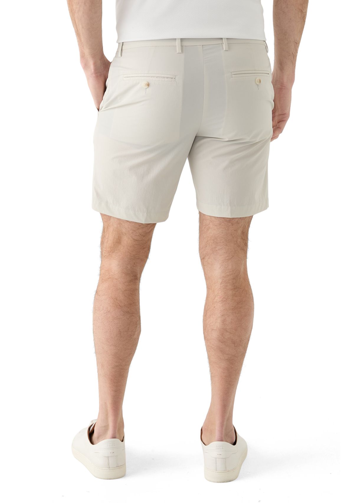 Mens 8" Flat Front Tech Performance Shorts