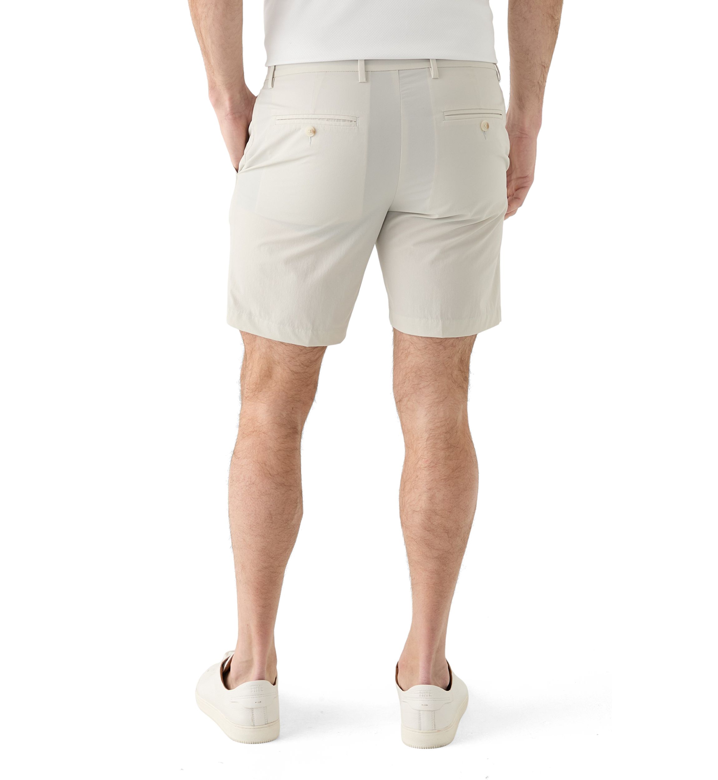 Mens 8" Flat Front Tech Performance Shorts