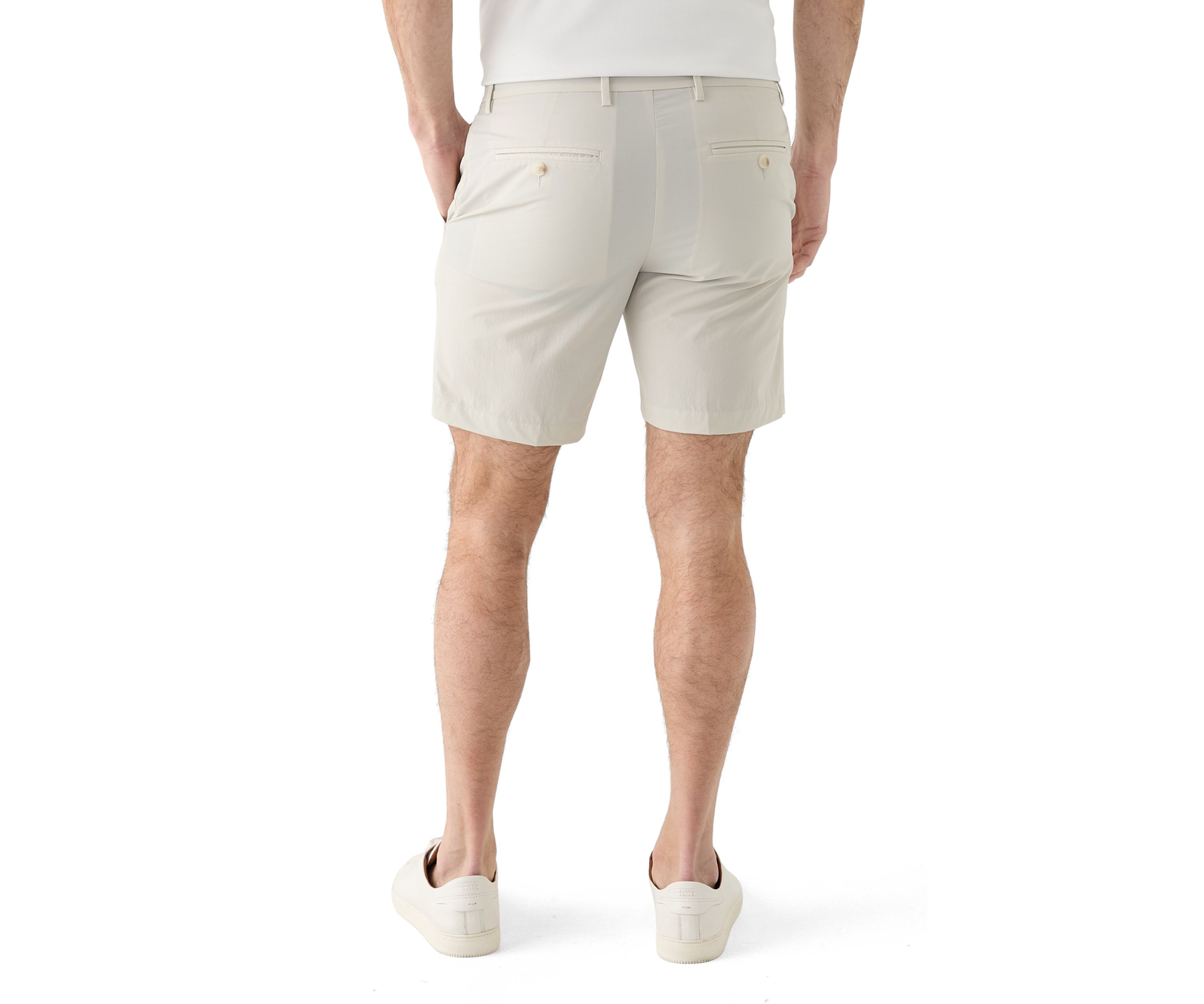 Mens 8" Flat Front Tech Performance Shorts