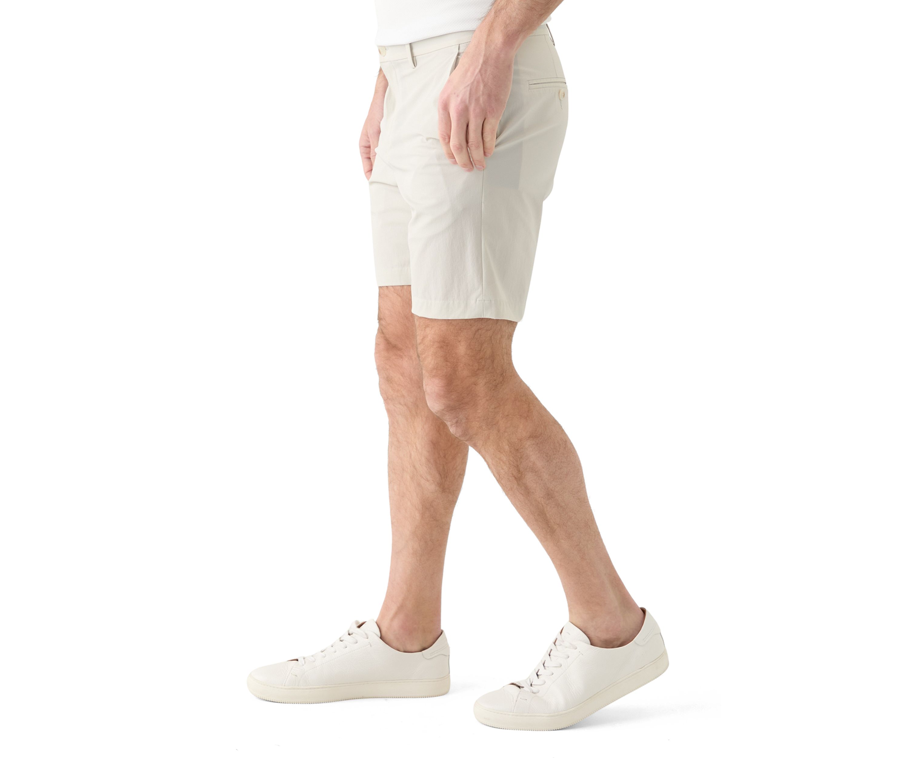 Mens 8" Flat Front Tech Performance Shorts